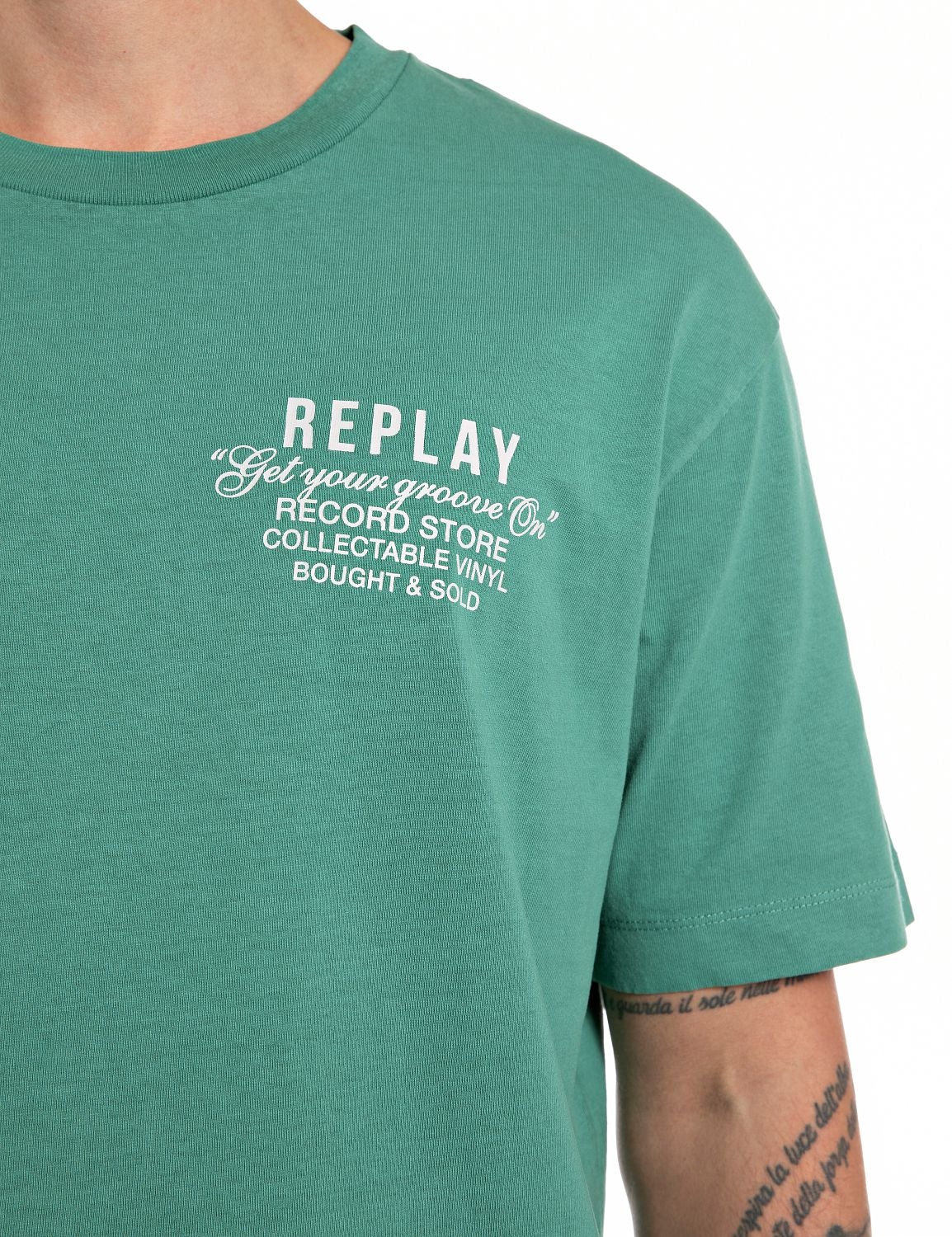 Replay T-Shirt, mit Logodruck auf der Rückseite