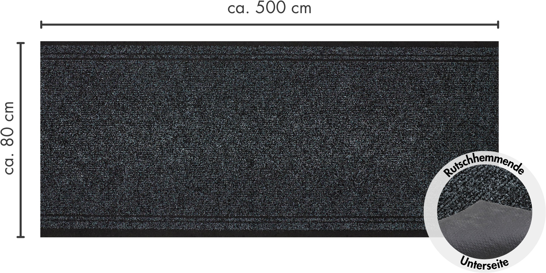 Andiamo Läufer »Mitch, Made in Belgium«, rechteckig, 6 mm Höhe, Schmutzfangläufer, meliert, mit Bordüre, In- und Outdoor geeignet