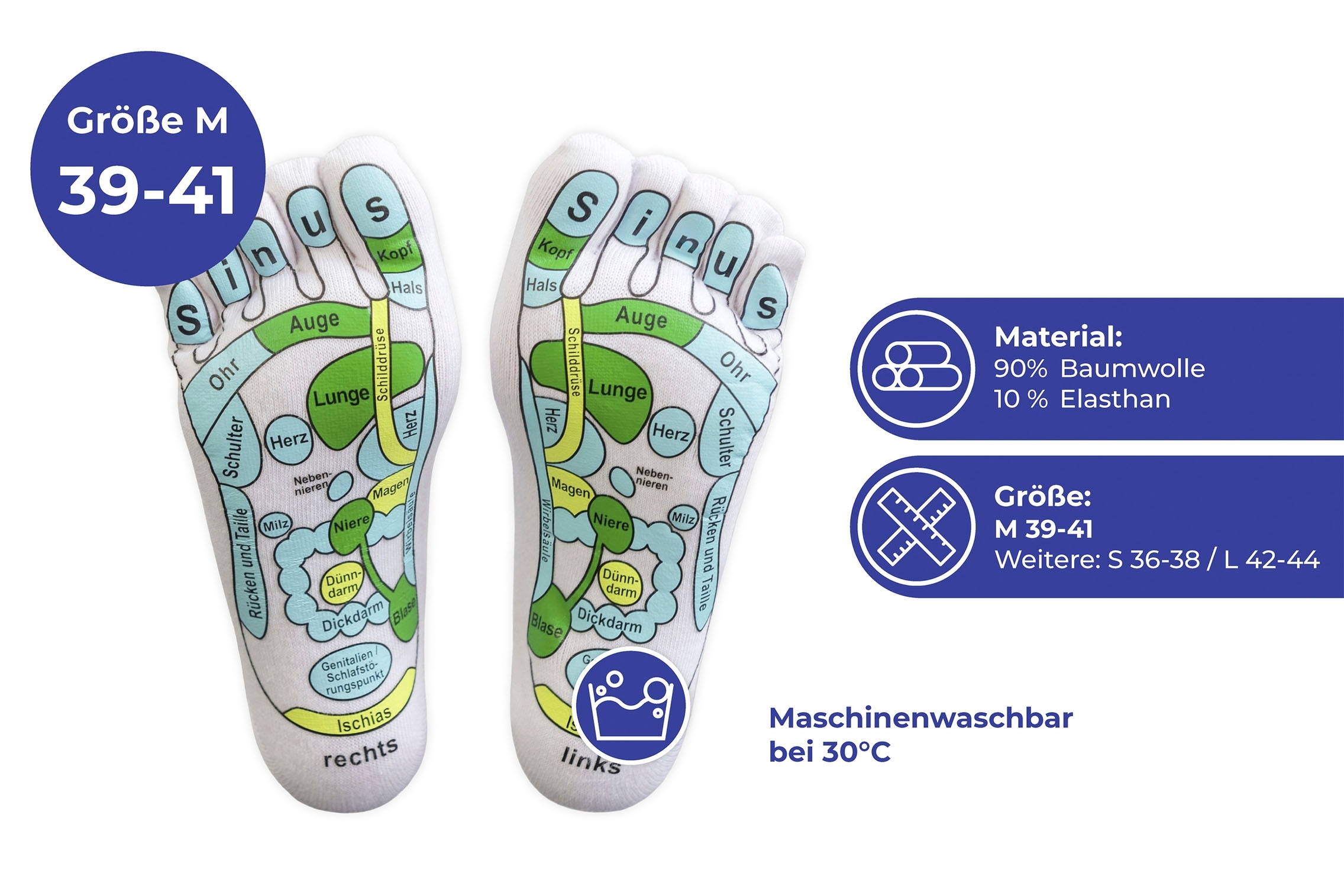 Maximex Fußreflexzonen-Massagematte »mit Socken«, (Set, 2 tlg.), Größe M