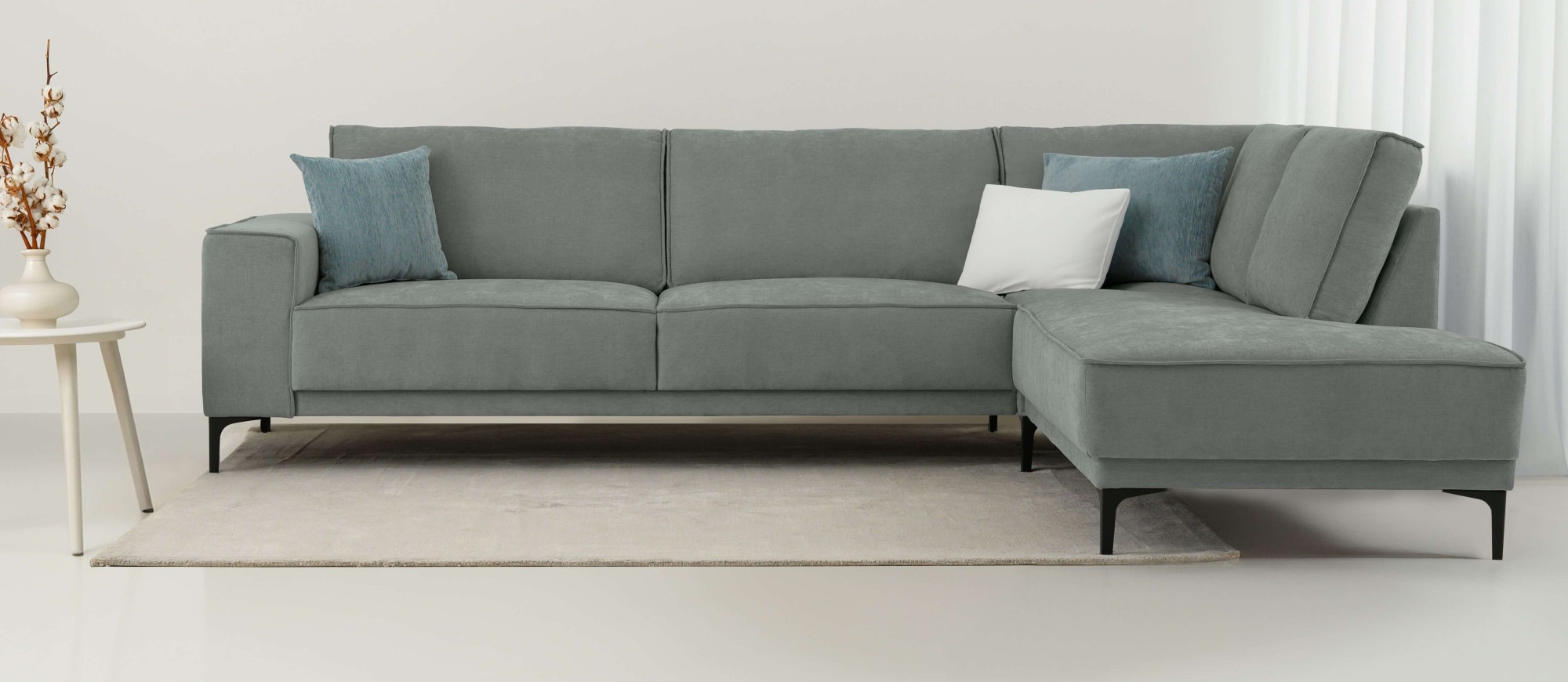 Places of Style Ecksofa »Polsterecke Oland, Struktur, Flachgewebe, Luxus-Mi günstig online kaufen