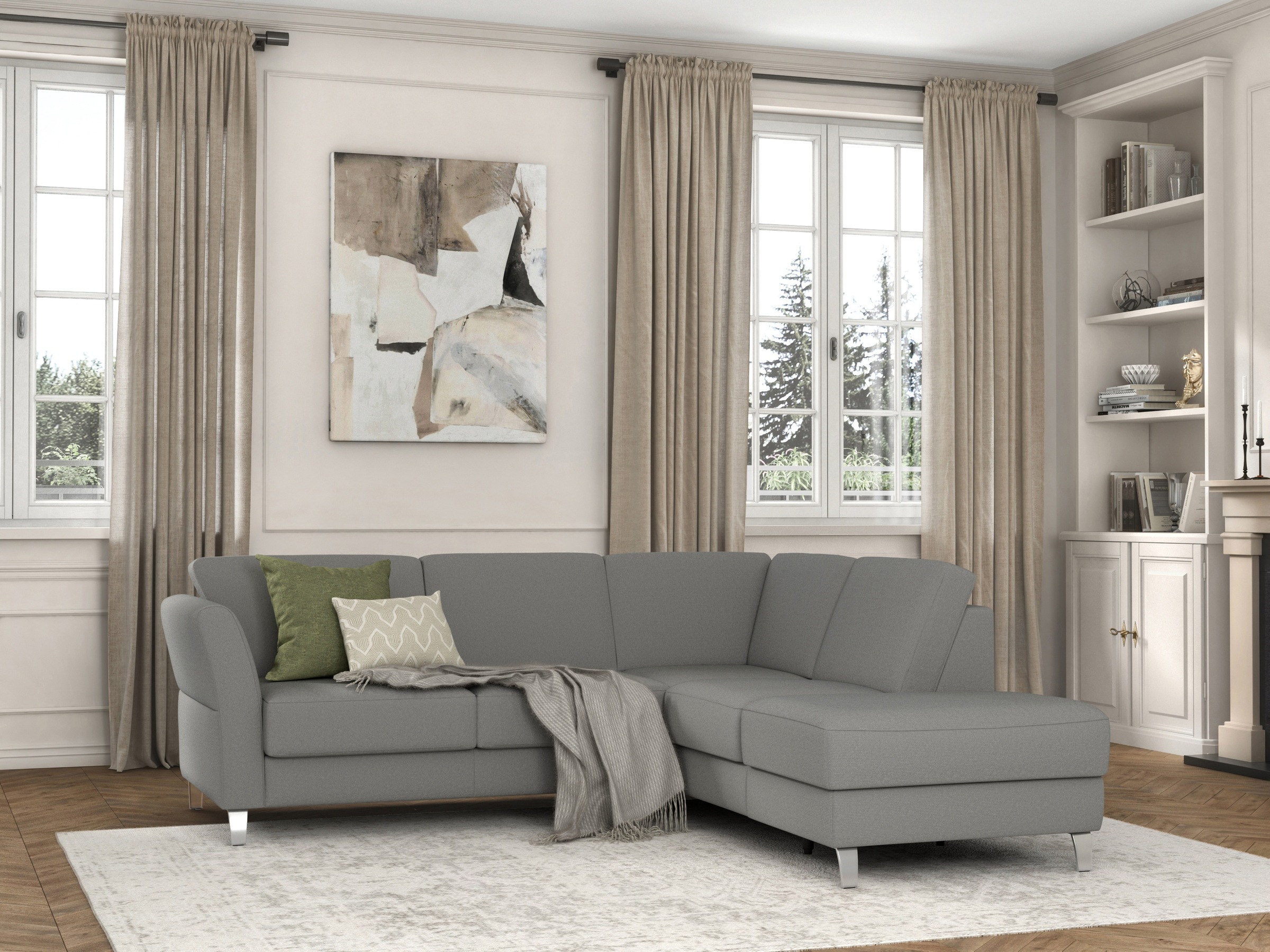 sit&more Ecksofa »Visby L-Form«, Wahlweise mit Bettfunktion und Stauraum, f günstig online kaufen
