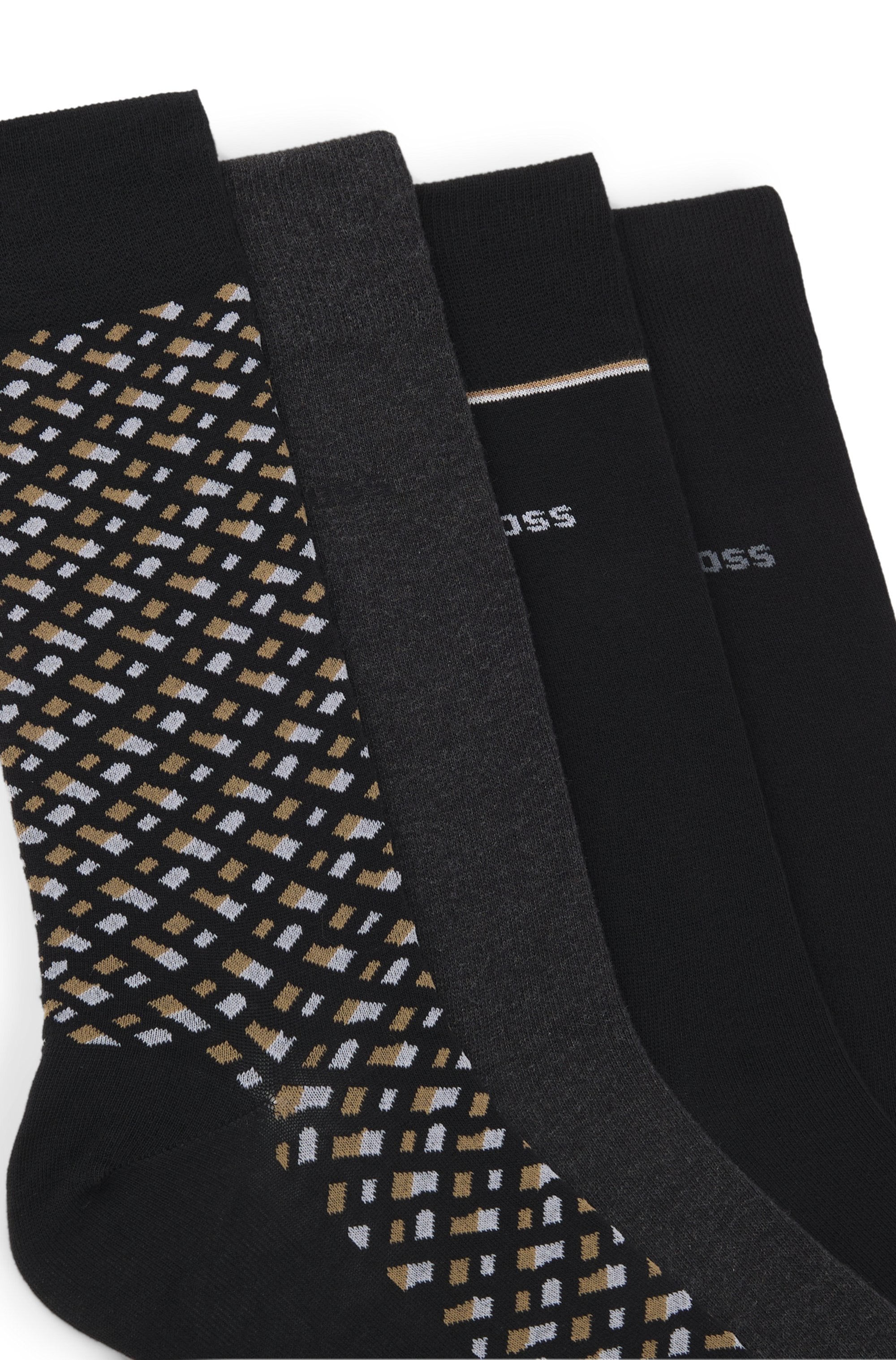 BOSS Businesssocken Packung, 4, 4 Paar tlg. mit BOSS Logo