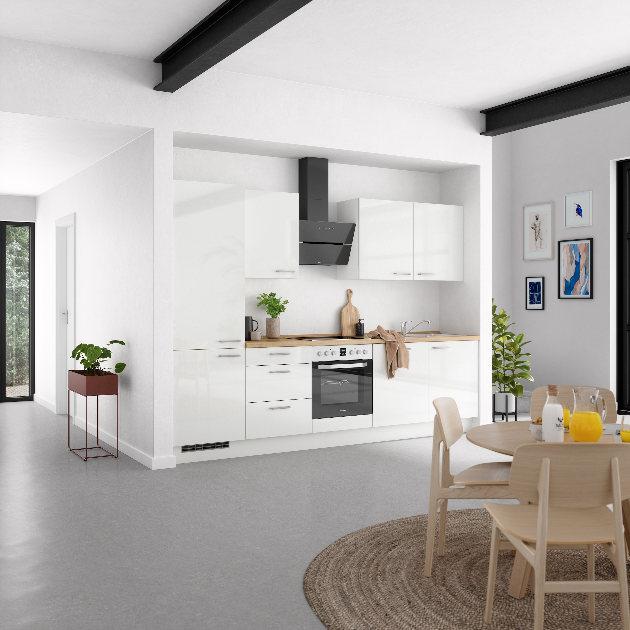 nobilia® Küchenzeile »"Flash II"«, vormontiert, Ausrichtung wählbar, Breite 300 cm, wahlw. mit E-Geräten