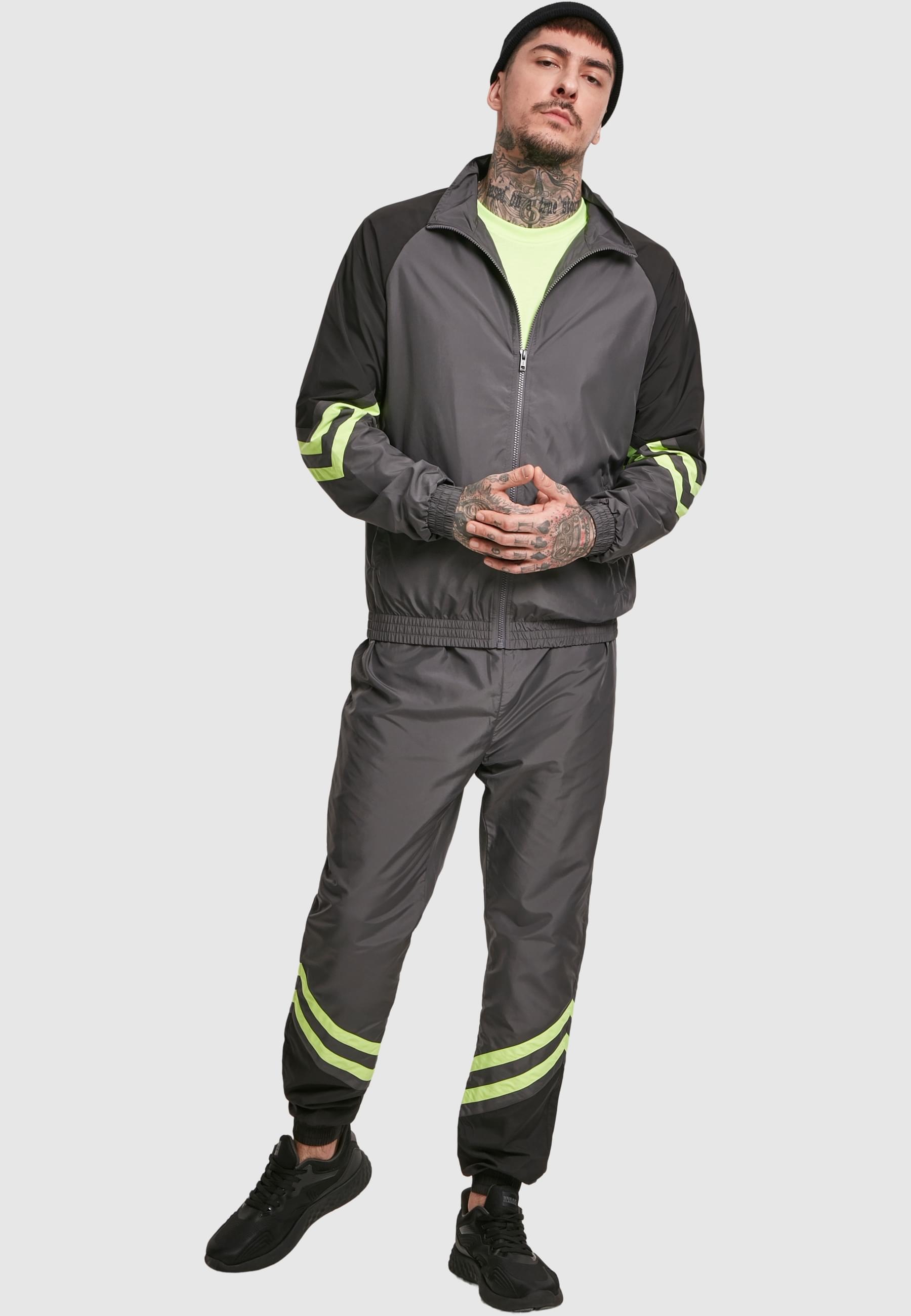 URBAN CLASSICS Trainingsjacke »Urban Classics Herren Block Sport Track Jacket« 1 Stk. tlg. ohne Kapuze