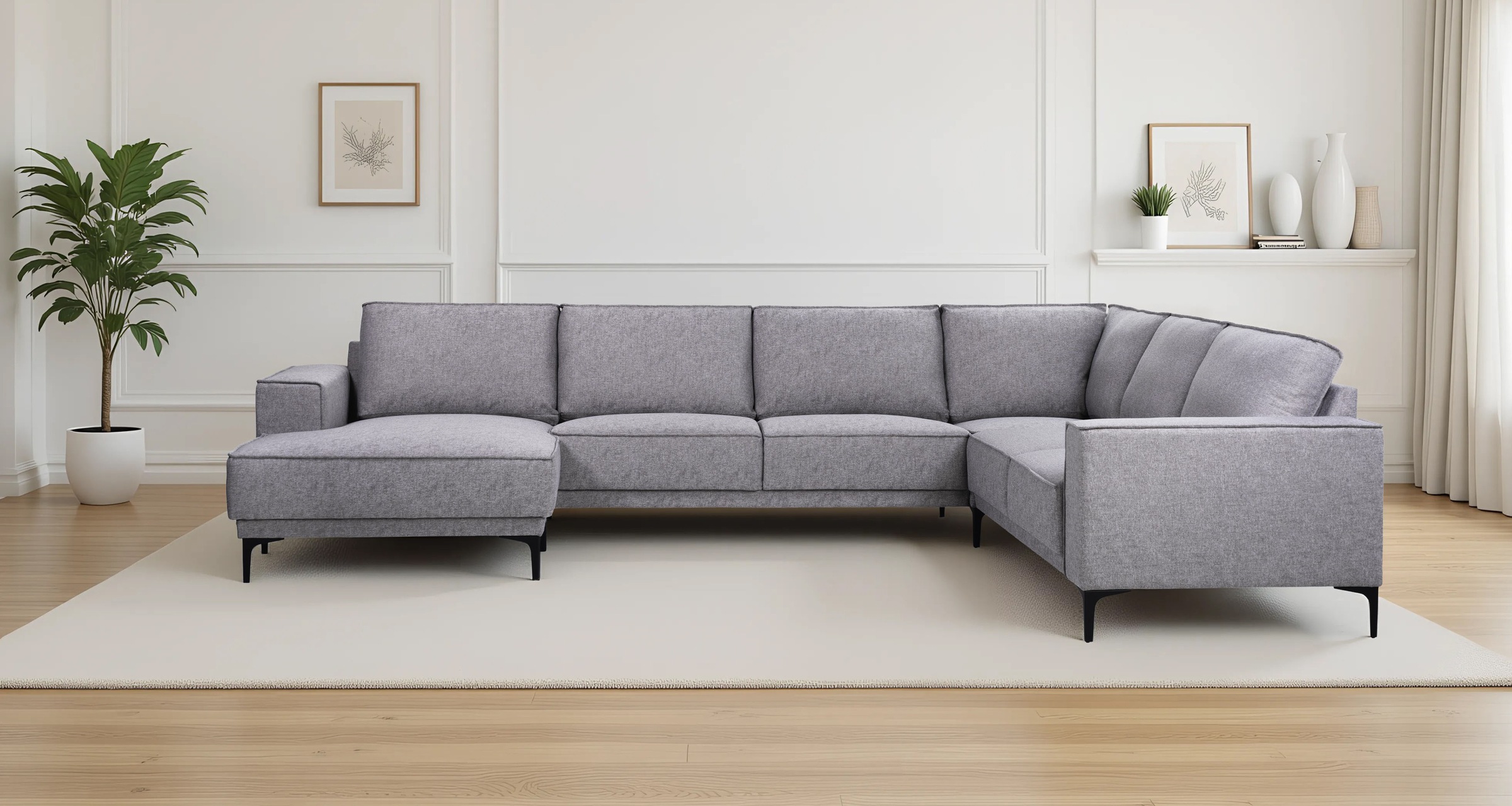 OTTO home Wohnlandschaft »XXL Sofa Oland, Struktur, Flachgewebe, Luxus-Micr günstig online kaufen