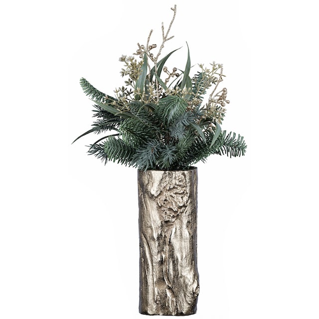 Creativ deco Dekovase »Weihnachtsdeko«, (Set, 2 St., 1 Vase, 1 Bouquet),  mit Tannen-Mix-Bouquet online kaufen