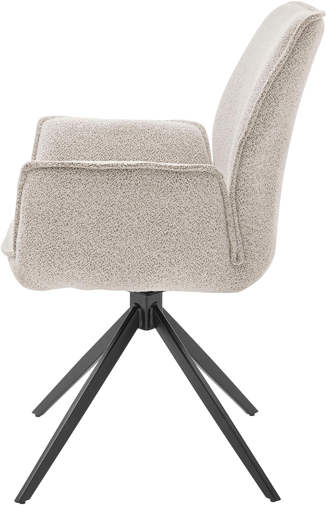 Musterring Esszimmerstuhl »Tiama«, (Set), 2 St., Bouclé, Stativgestell aus Eisen schwarz, 180° drehbar, Stoff Cord oder Bouclé