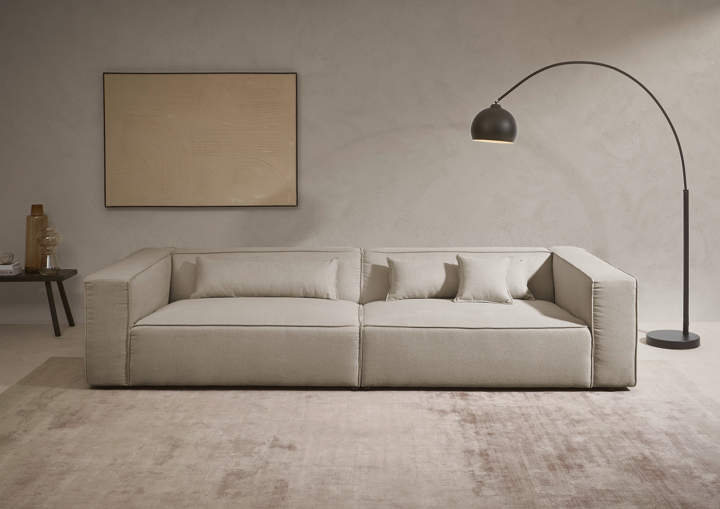 LeGer Home by Lena Gercke 3-Sitzer »PIARA XXL, Sofa mit Kedernaht in Cord, günstig online kaufen