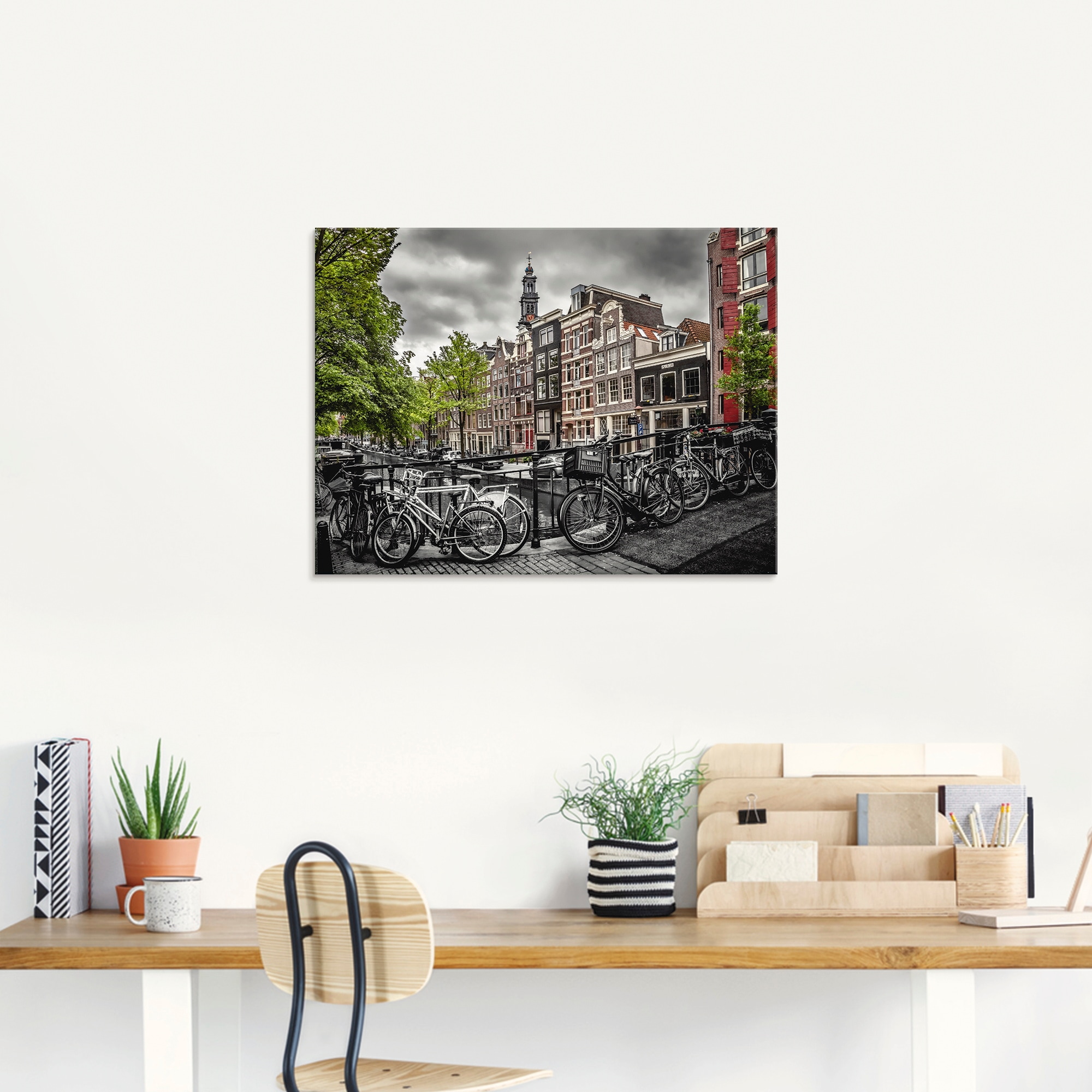 Artland Glasbild "Amsterdam Bloemgracht I", Fahrräder, (1 St.), in verschie günstig online kaufen