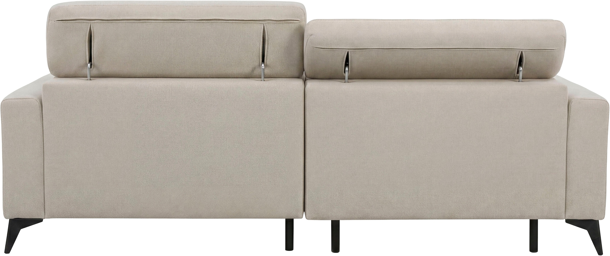 OTTO home Ecksofa »LEWII, L-Form, 225 cm - elektr. Schlafsofa und Sitztiefenverstellung« mit USB A/C-Anschluss. Federkern, verstellbaren Kopfstützen, Webstoff