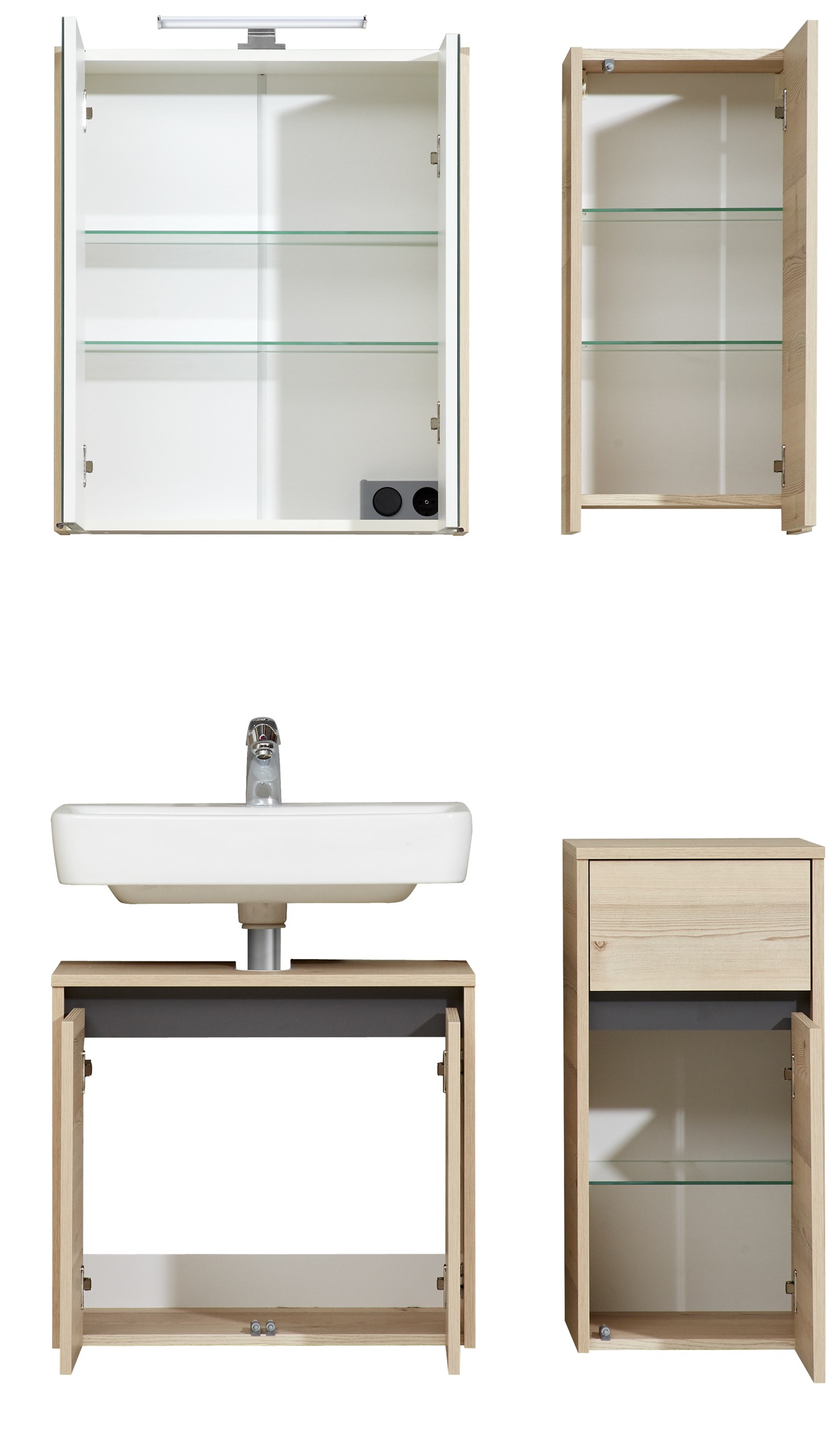 Saphir Badmöbel-Set »Quickset 393«, (Komplett-Set, 4 St.) günstig online kaufen