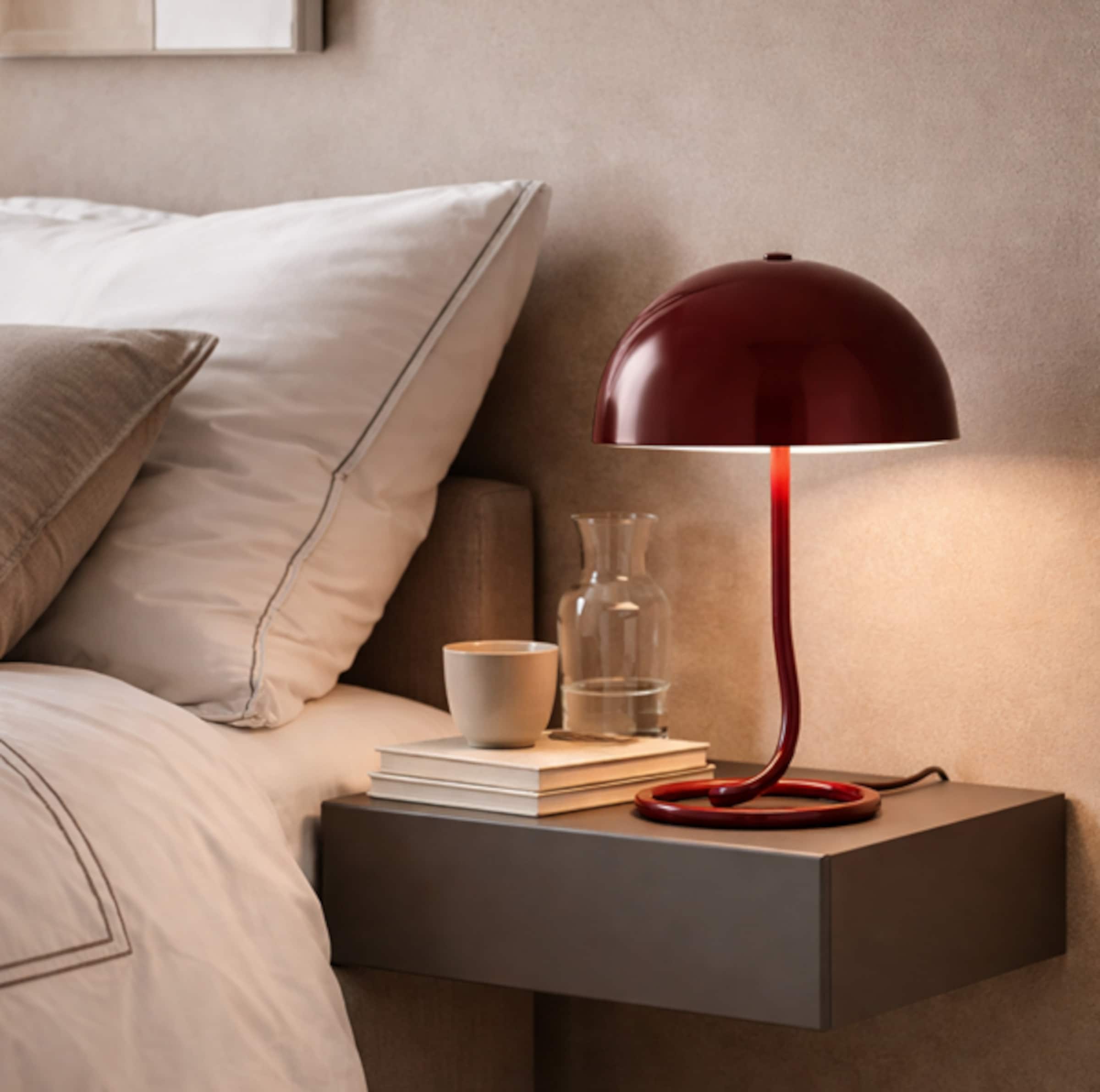 OTTO home Tischleuchte »Charlett Pilz Lampe« G9 1 Stk. Tischlampe, Ø 20 cm, Höhe 31 cm, Metall, Spiralfuß, Pilzleuchte, G9
