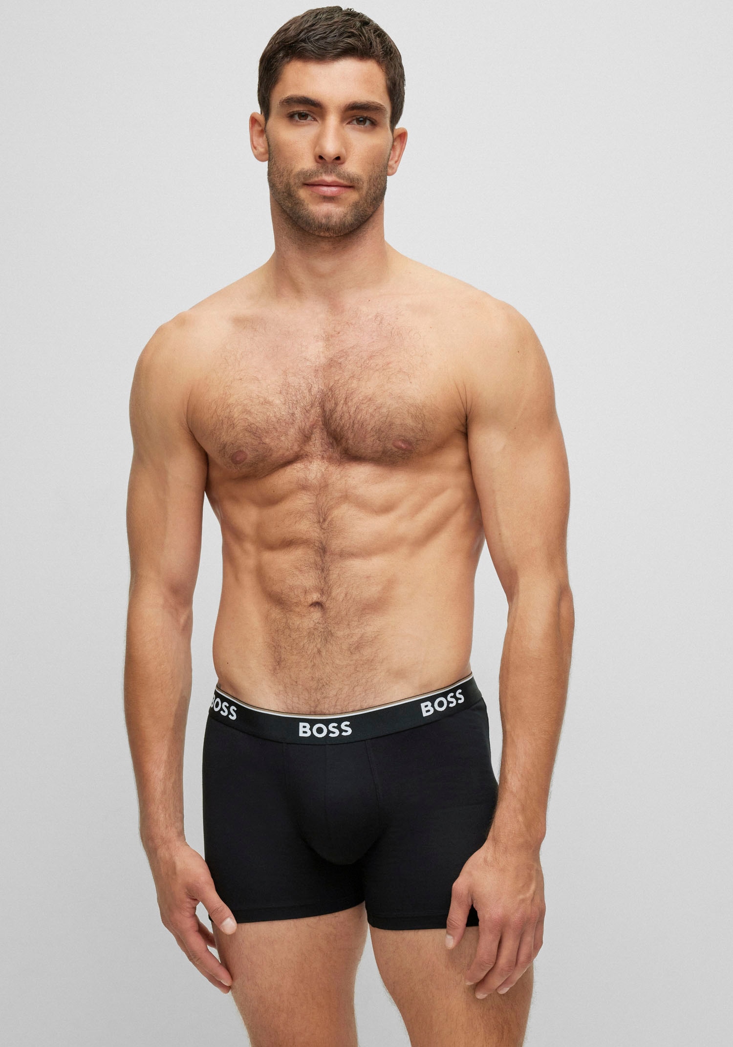 BOSS Langer Boxer »Brief 3 PACK«, mit farblich passendem Webbund