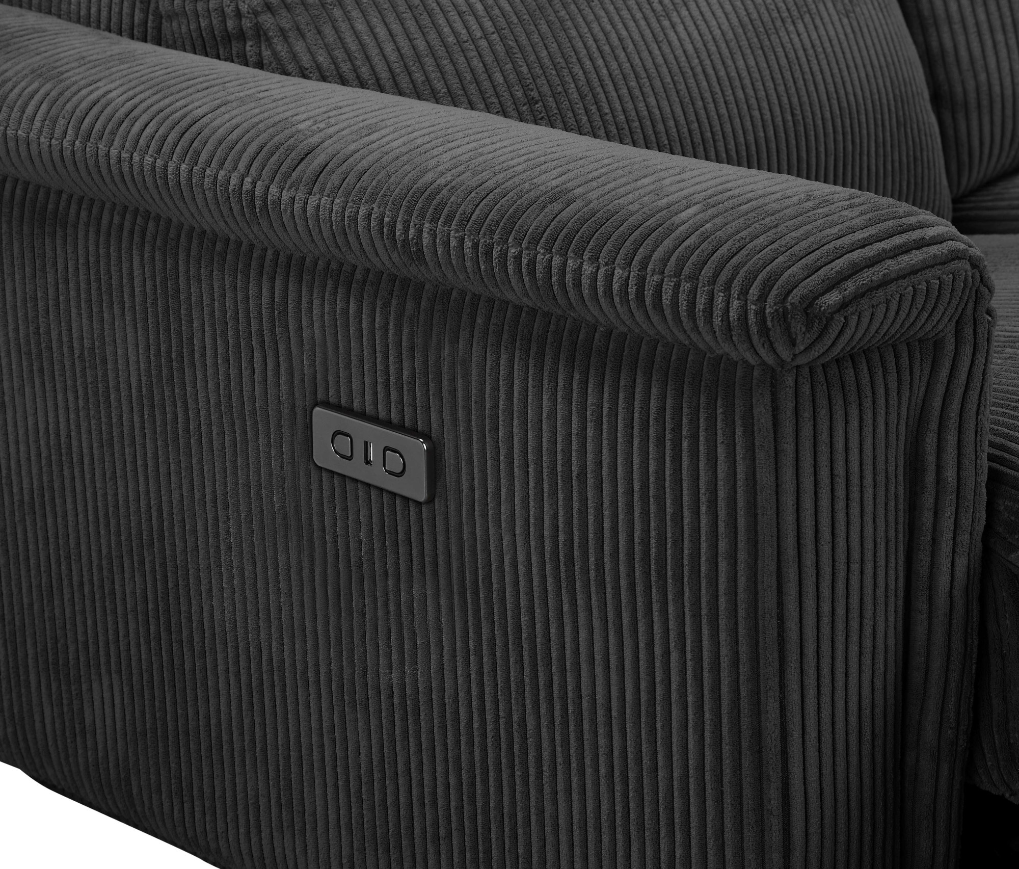 Places of Style 3-Sitzer »Lund Cord, mit manueller o. elektrischer Relaxfunktion in 2 Sitzen,«, USB-A, Kopfteilverstellung, Breite 222 cm