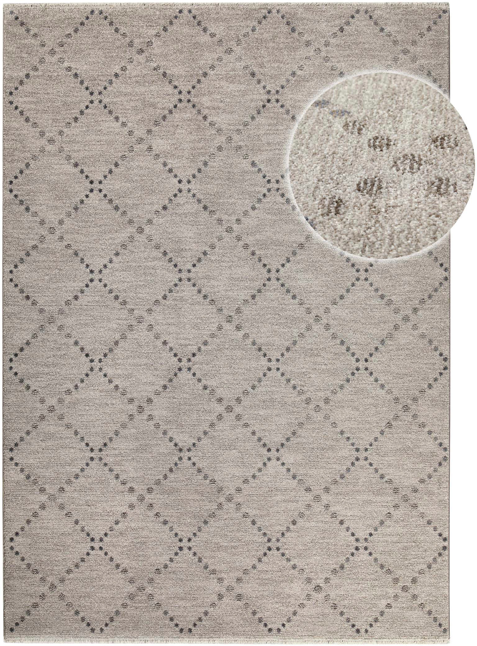 my home Teppich »Thoren«, rechteckig, 12 mm Höhe, weicher Kurzflor, Rautenm günstig online kaufen