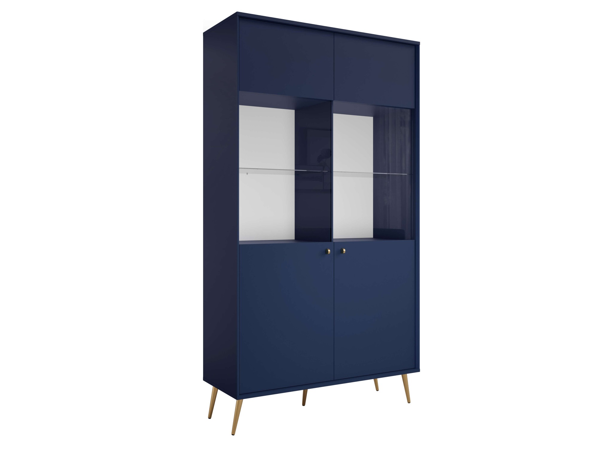 Home affaire Vitrine »ROMILDA Glasvitrine mit viel Stauraum, Maße B/T/H: 105/40/191 cm« Vitrinenschrank, Standvitrine mit 2 Türen, 10 Fächer