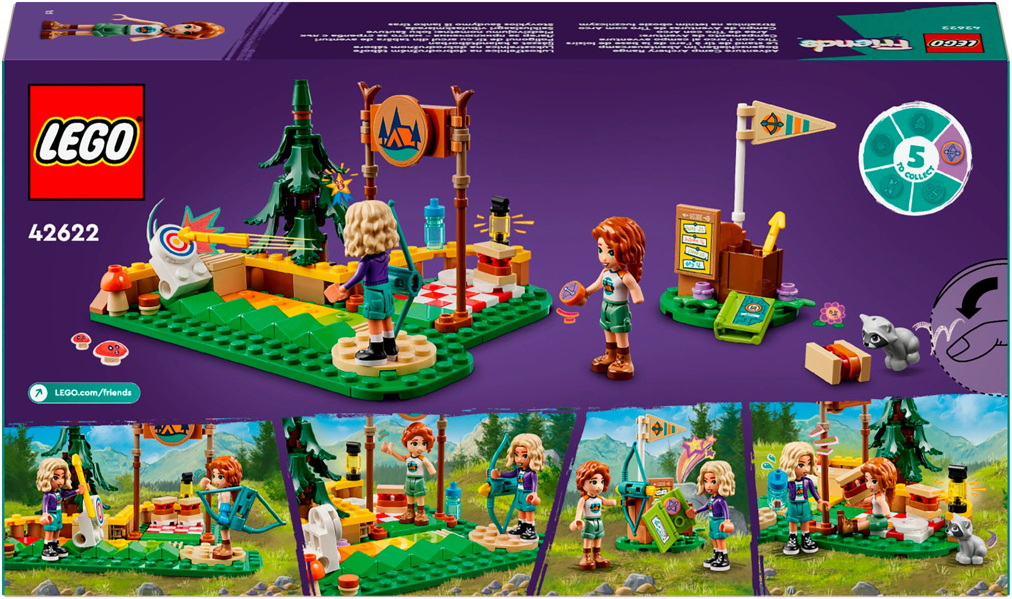 LEGO® Konstruktionsspielsteine »Bogenschießen im Abenteuercamp (42622), LEGO Friends«, (157 St.), Made in Europe