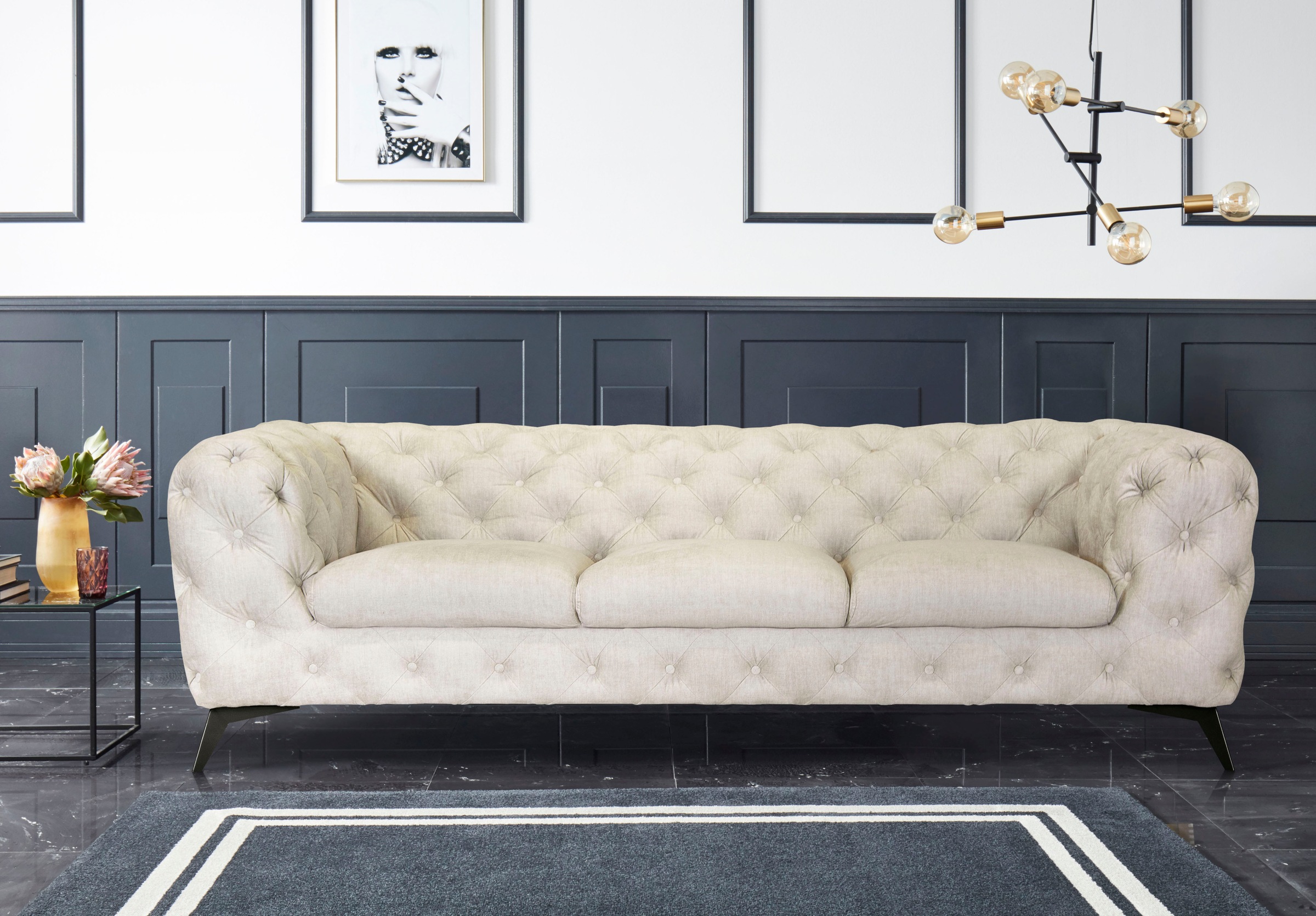 Home affaire Chesterfield-Sofa »Glynis« aufwändige Knopfheftung, moderne Ch günstig online kaufen
