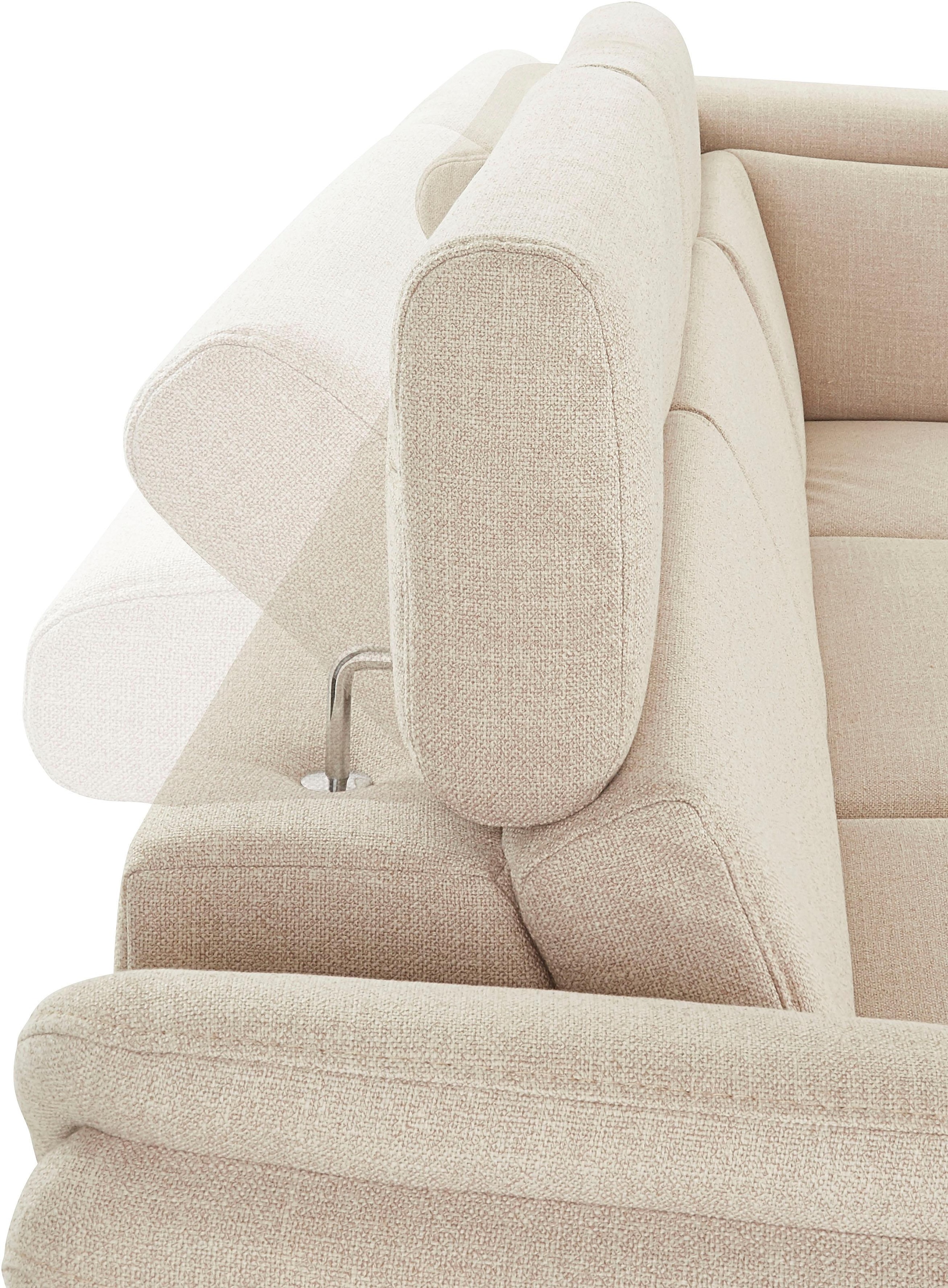 sit&more Ecksofa »Avignon L-Form«, inklusive Kopfteilverstellung, wahlweise mit Bettfunktion