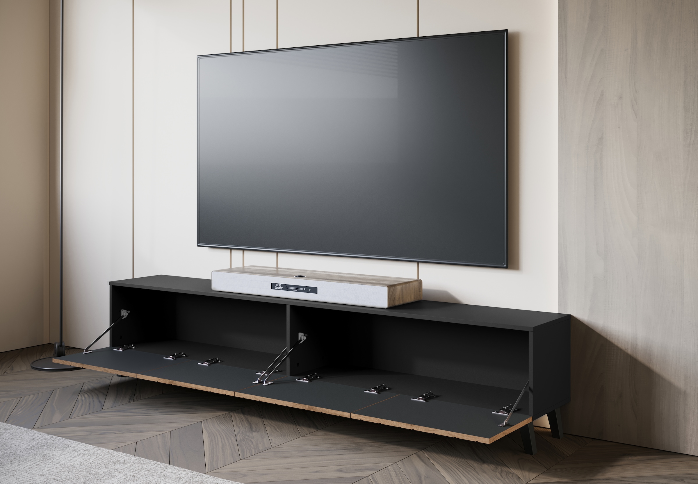 INOSIGN Lowboard »PHUKET«, TV-Board mit Strukturfront, Breite ca. 190 cm