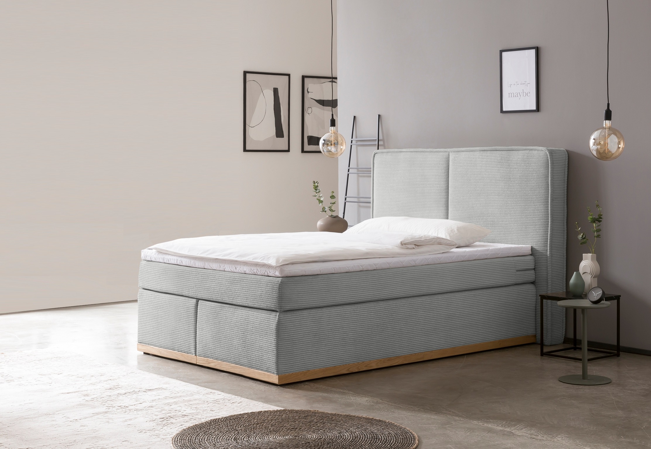 Home affaire Boxspringbett »SHERWOOD Cord Hotelbett, Polsterbett Premiumbet günstig online kaufen