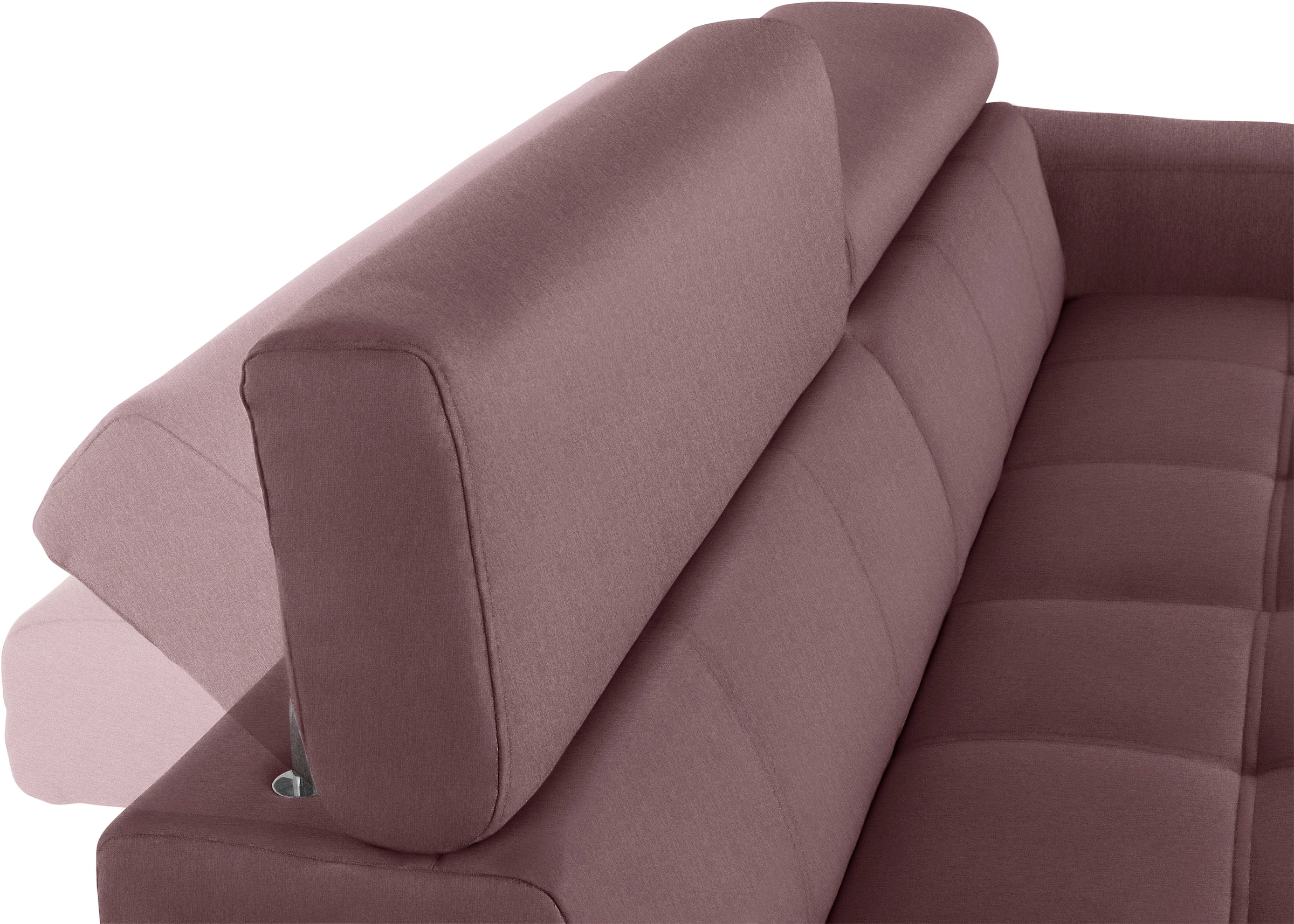 DOMO collection 2,5-Sitzer »Cunelli zeitlos und elegant, moderne Sitznähte als Designelement,«, wahlweise mit 6-fach verstellbaren Kopfteilen, fester Sitzkomfort
