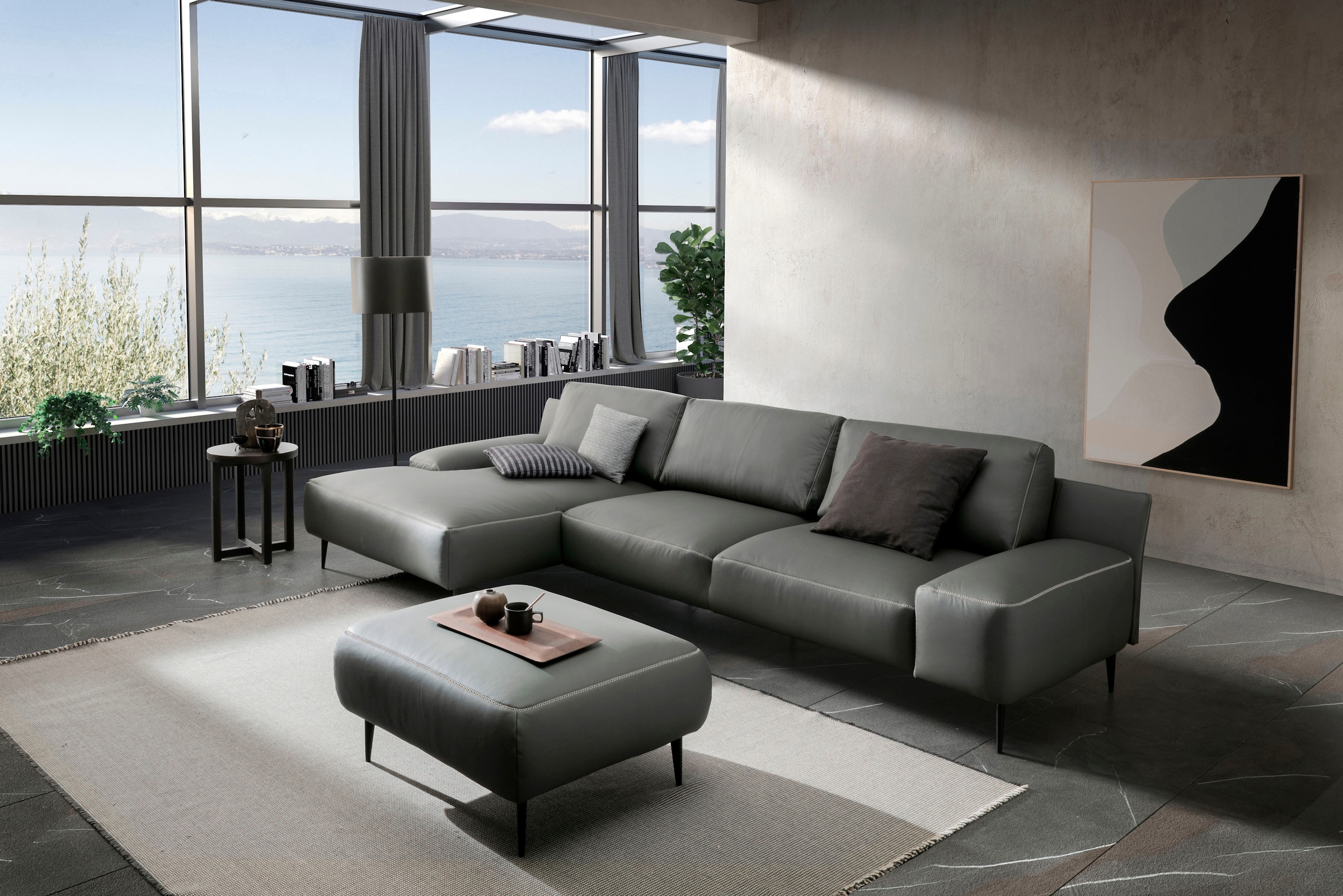 designwerk Hocker »Forma, zeitloser Desighocker mit aktuellem Fuß«, in hochwertiger Verarbeitung & tollem Sitzkomfort