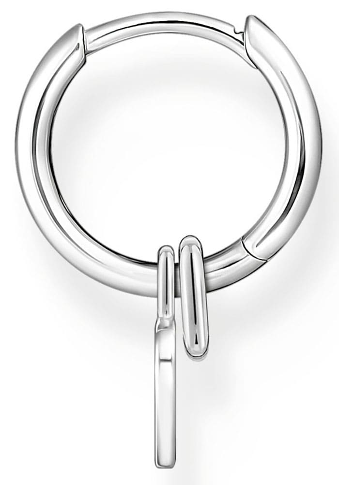 THOMAS SABO Single-Creole »mit Herz Anhänger Silber, CR717-001-21«, Einhänger abnehmbar