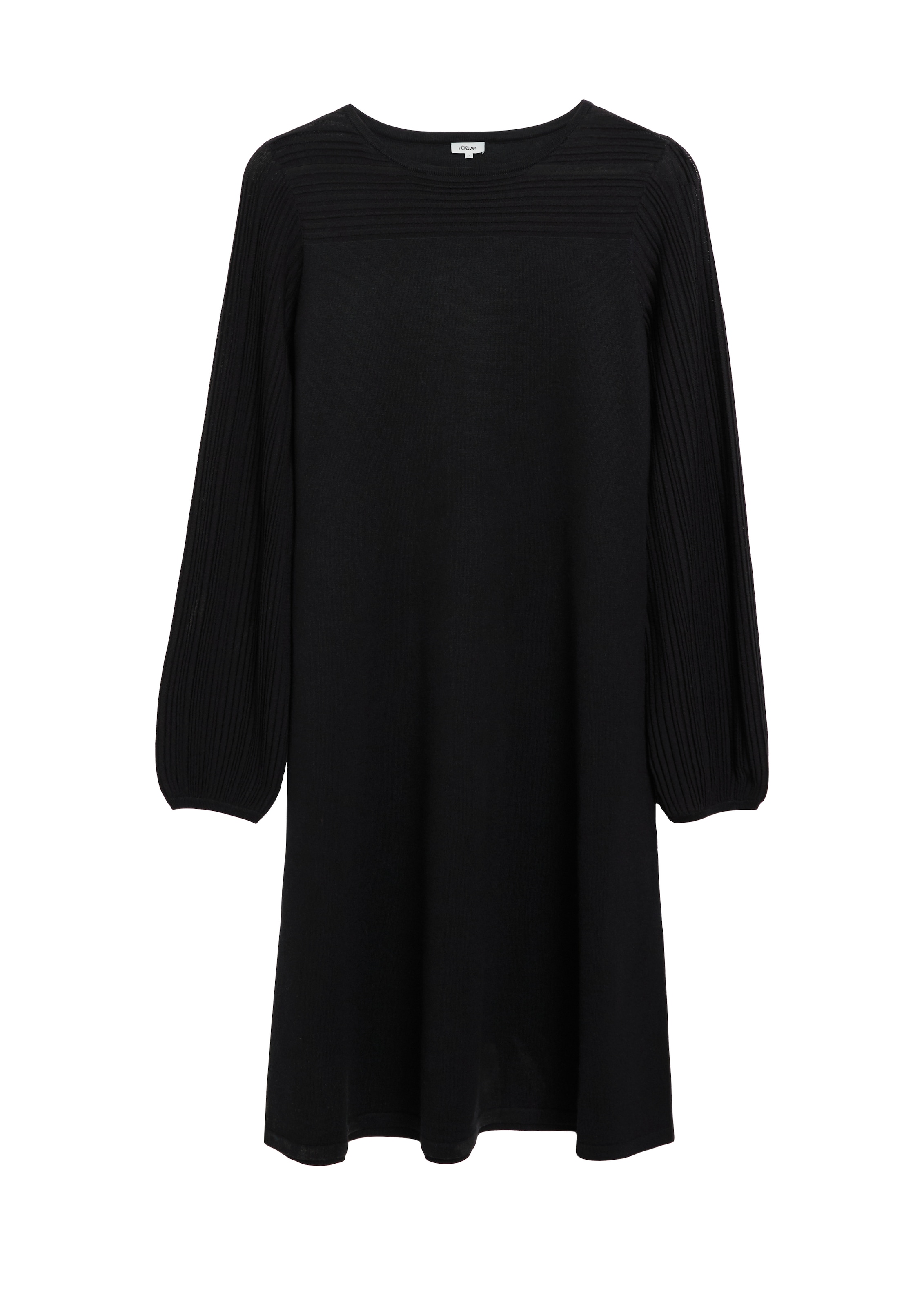 s.Oliver BLACK LABEL Strickkleid mit Langarm, in knieumspielender Länge, atmungsaktiv, elastisch