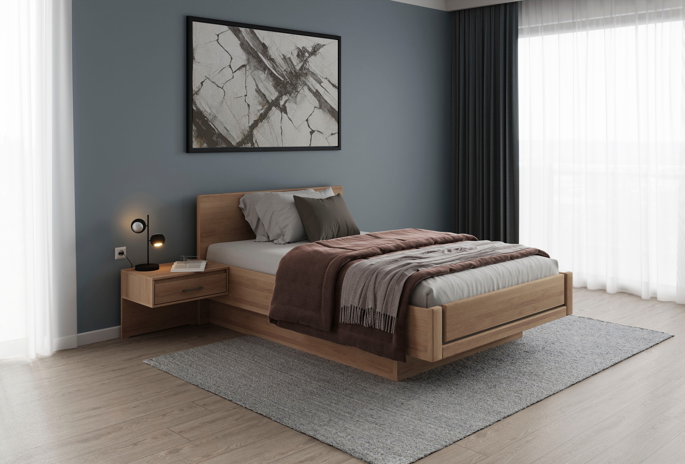 Musterring Holzbett »Sorrent, Bettgestell, Bettrahmen, teilmassiv Eiche« MA günstig online kaufen