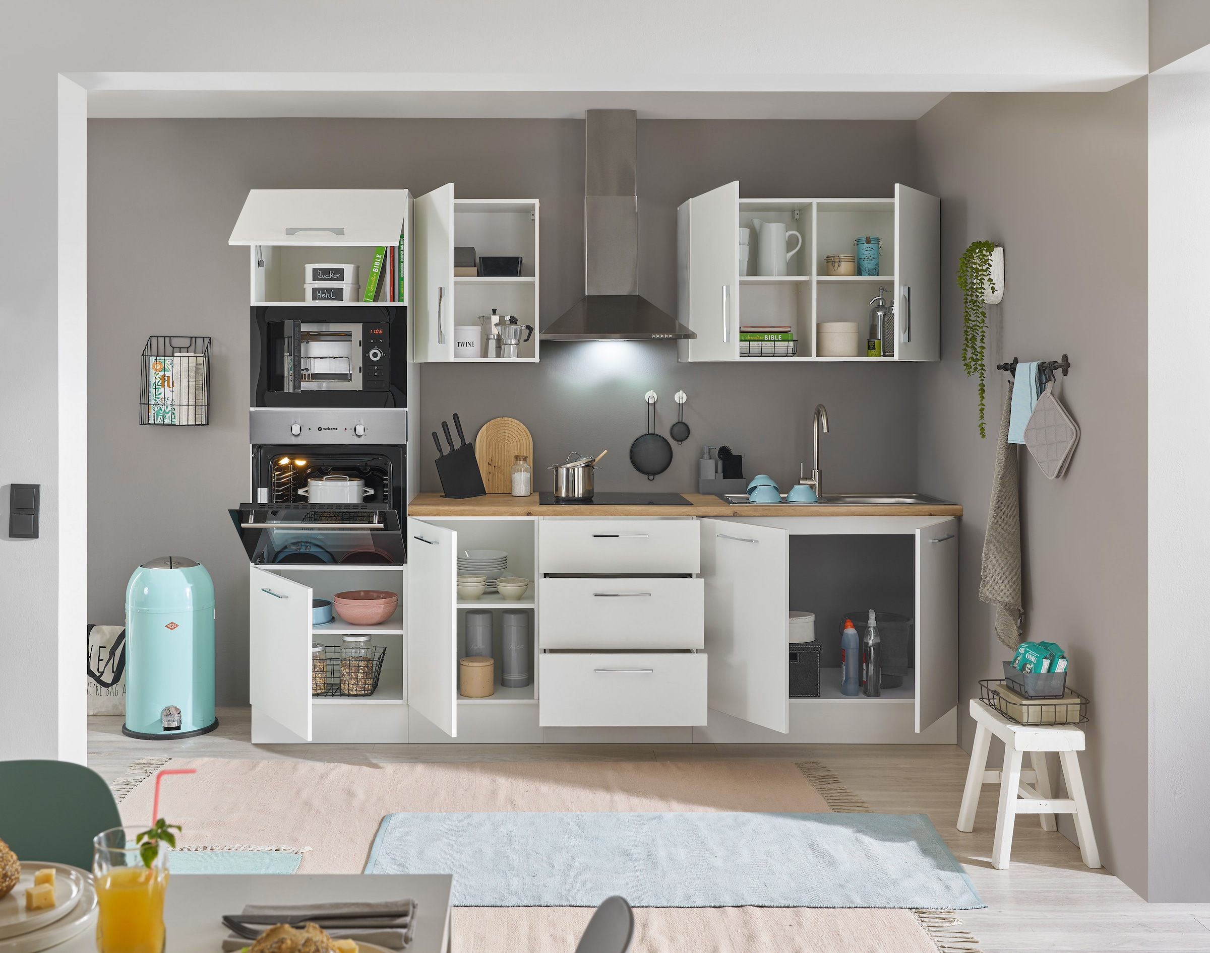 BASIC by Balculina Küchenzeile »Turin«, Breite 270 cm, wahlweise mit E-Geräten