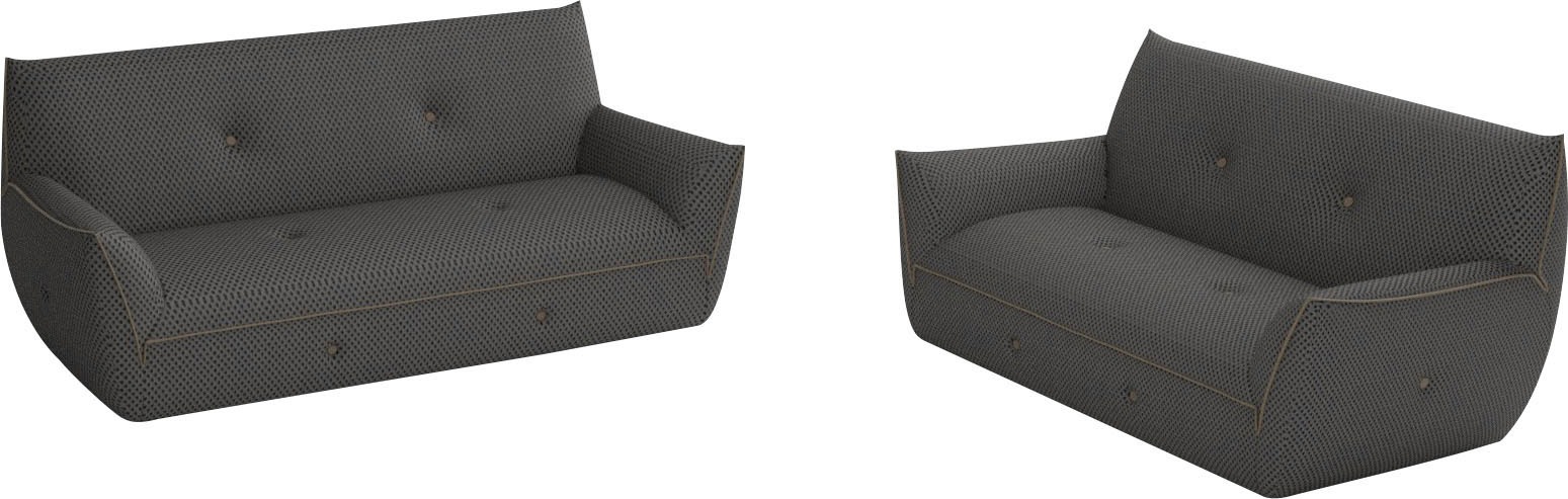 Egoitaliano Polstergarnitur »Yuki, extravagantes Design und höchster Sitzkomfort, tolle Details«, Set, bestehend aus einem 2,5- und einem 2-Sitzer, mit innovativen