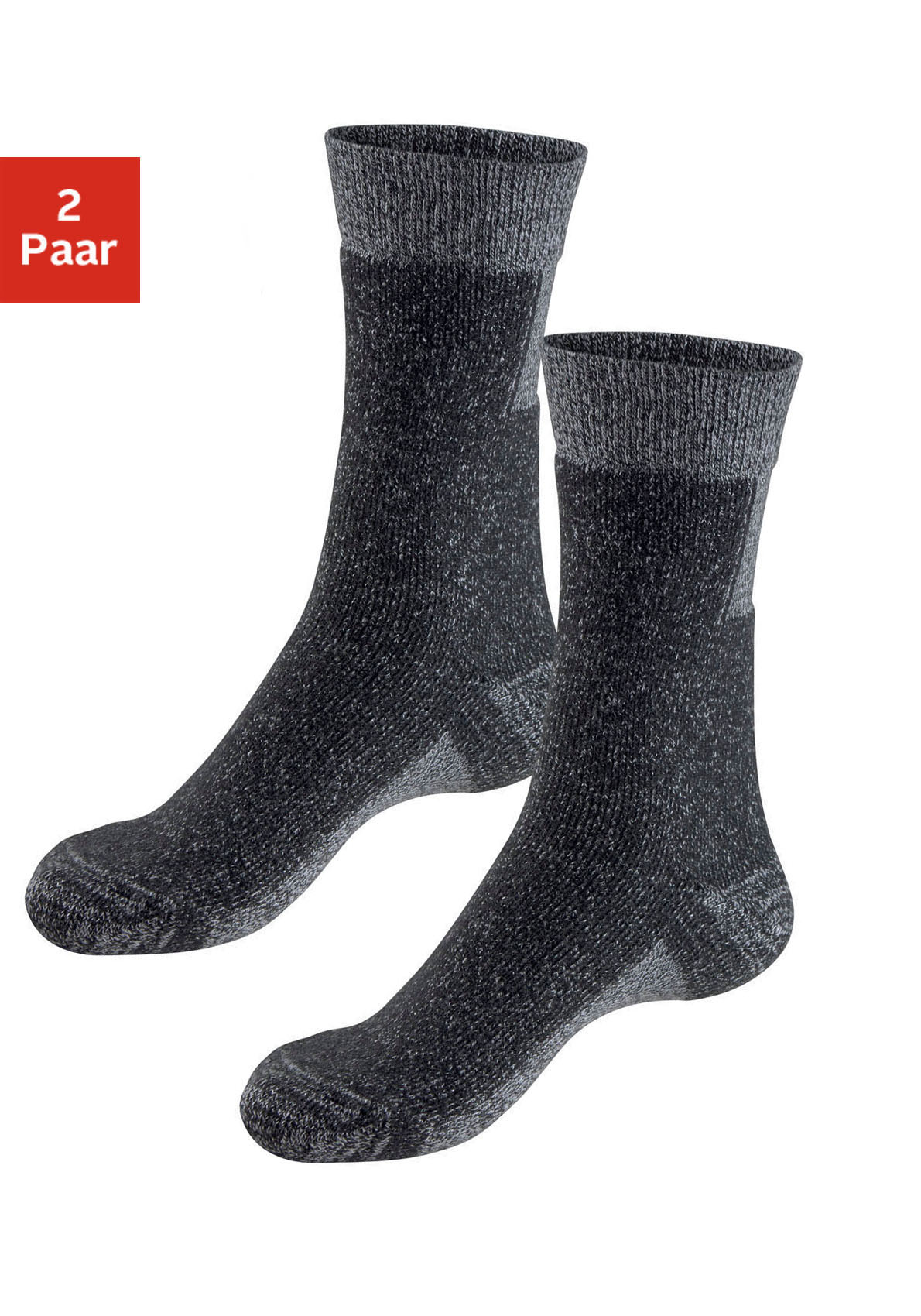 Wandersocken, (2 Paar), mit extra Stützfunktion und Polsterung