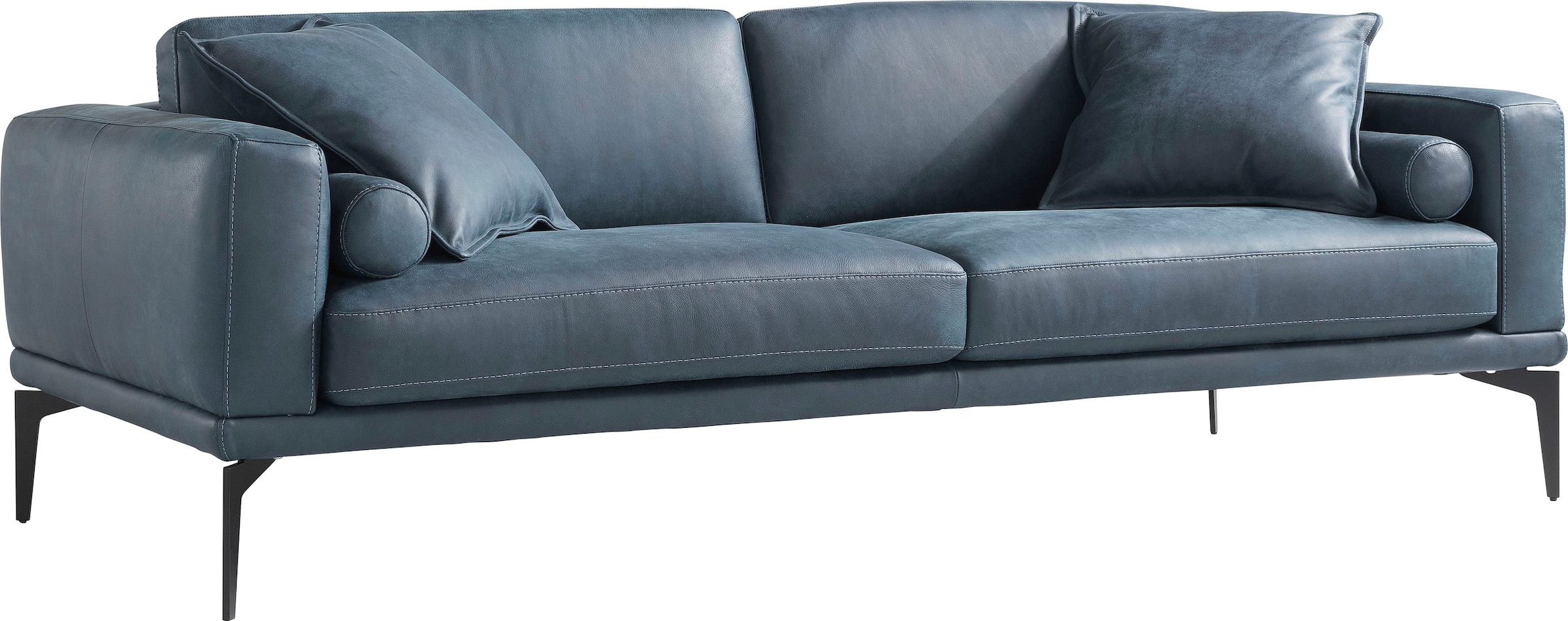 Egoitaliano 2,5-Sitzer »Masu, Designsofa mit erstklassigem Sitzkomfort«, inkl. 2 Kissenrollen, Rückenelemente manuell verstellbar, Metallfüße