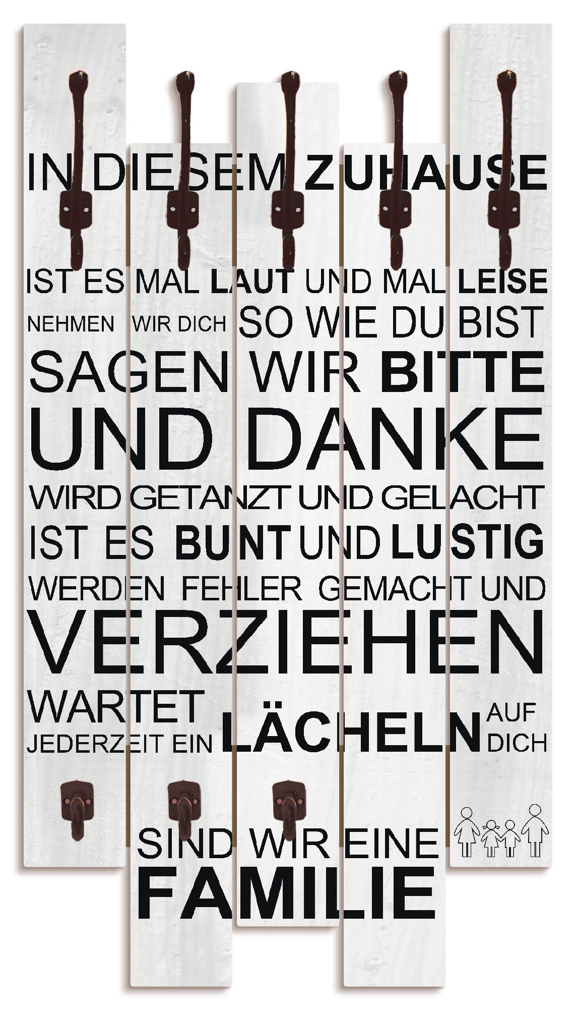 Artland Garderobenleiste "In diesem Zuhause weiß", teilmontiert günstig online kaufen