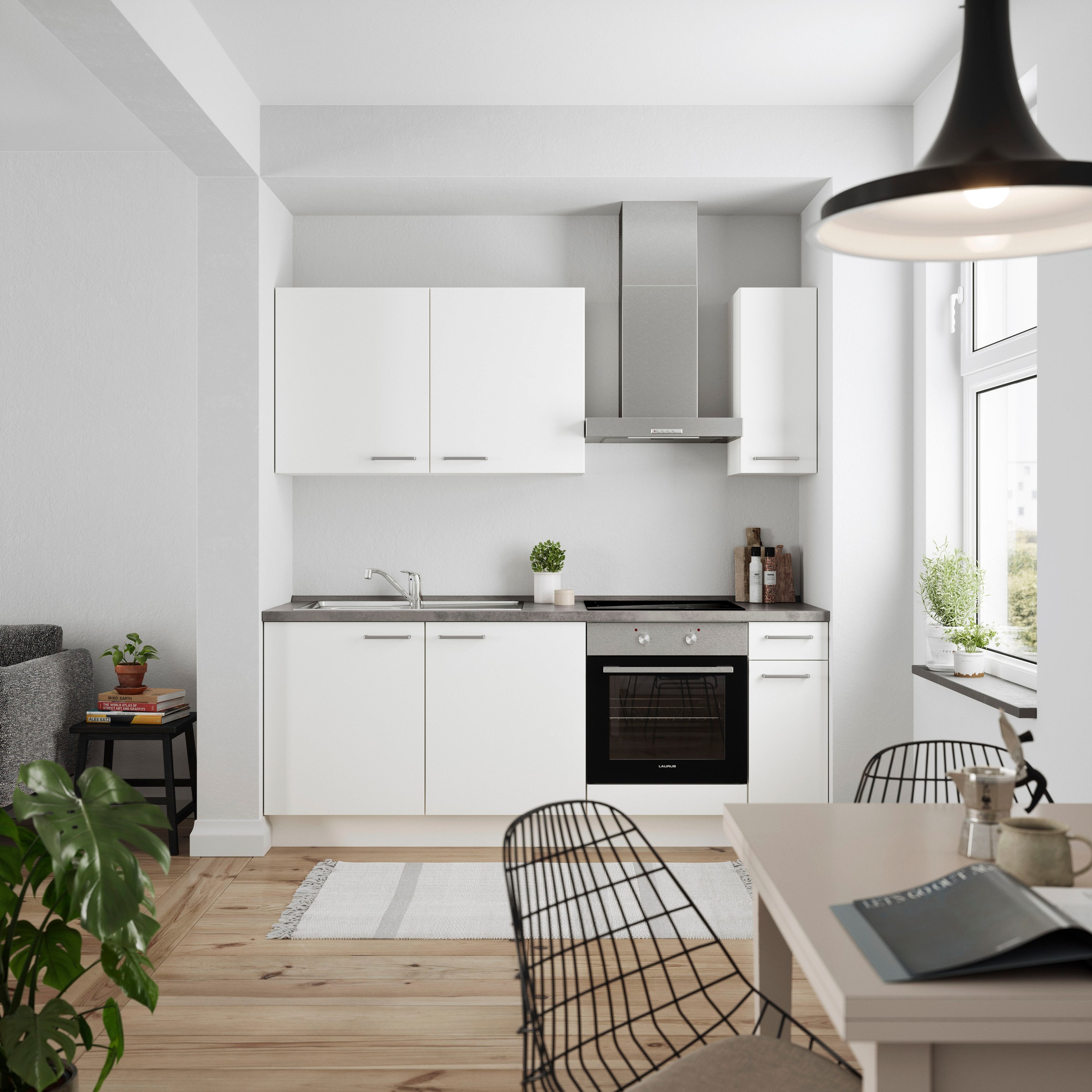 nobilia® Küchenzeile »"Touch I"«, vormontiert, Ausrichtung wählbar, Breite 210 cm, wahlw. mit E-Geräten