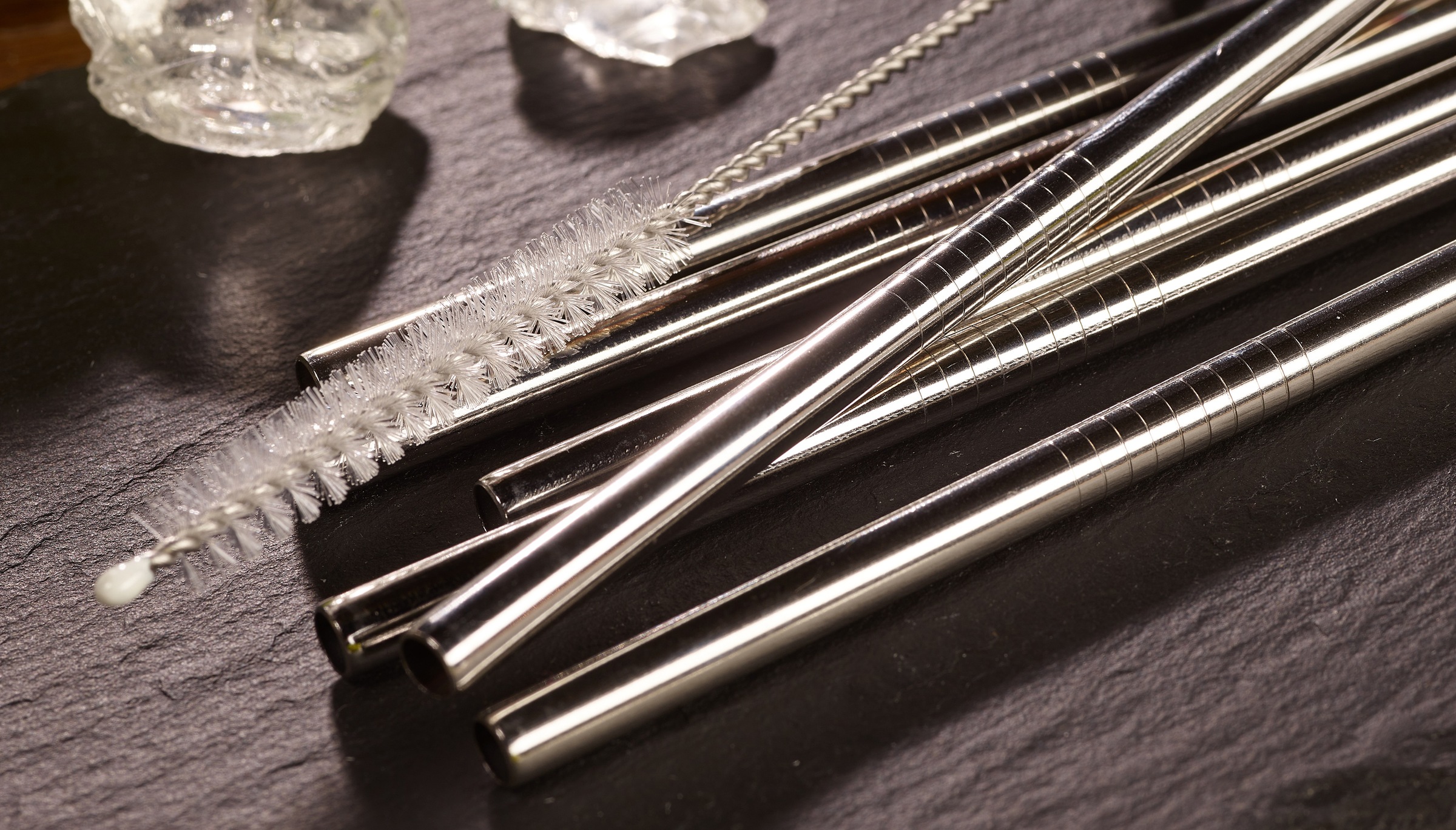 ECHTWERK Trinkhalme »Small«, (Set, 7 tlg.), aus Edelstahl inkl. Reinigungsbürste, (Trinkhalm: 12cm,Bürste: 13, cm)