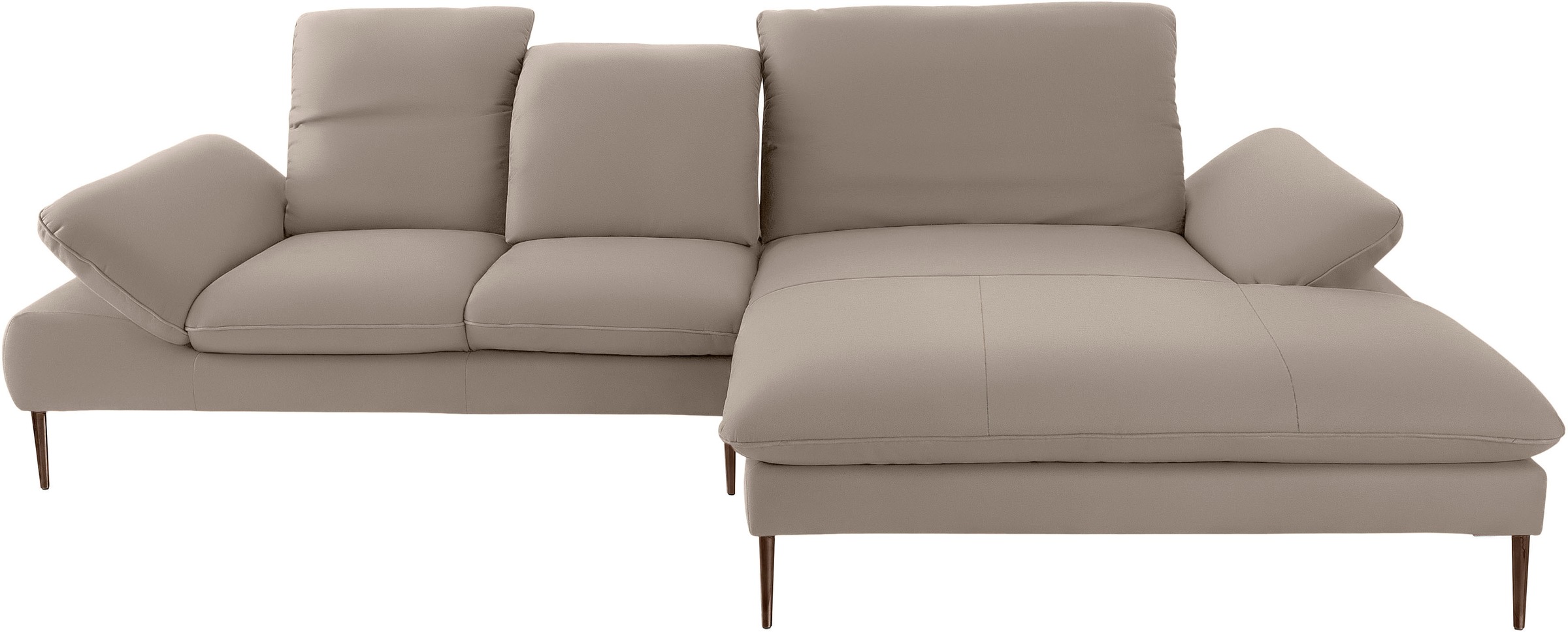 W.SCHILLIG Ecksofa »enjoy&MORE, Designsofa, bequem, zeitlos und elegant, L-Form«, Sitztiefenverstellung, Füße bronze pulverbeschichtet, Breite 310 cm