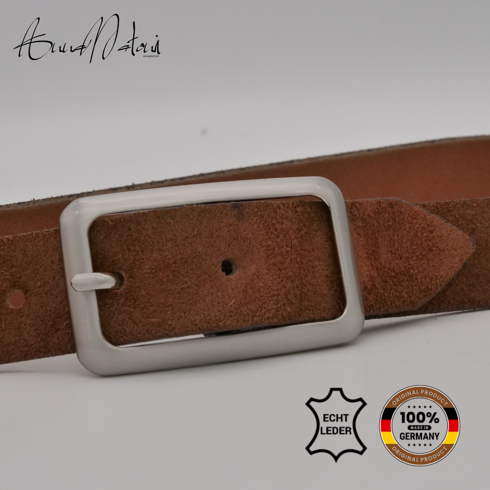 AnnaMatoni Ledergürtel »AnnaMatoni Damen Ledergürtel in hochwertigem Velour Leder 3cm«