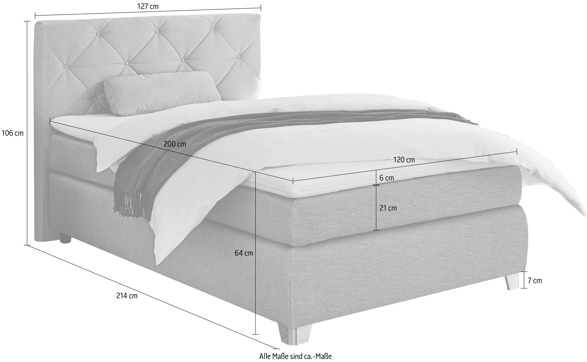 5. Bild von Jockenhöfer Gruppe Boxspringbett Finja, mit Topper und Zierkissen