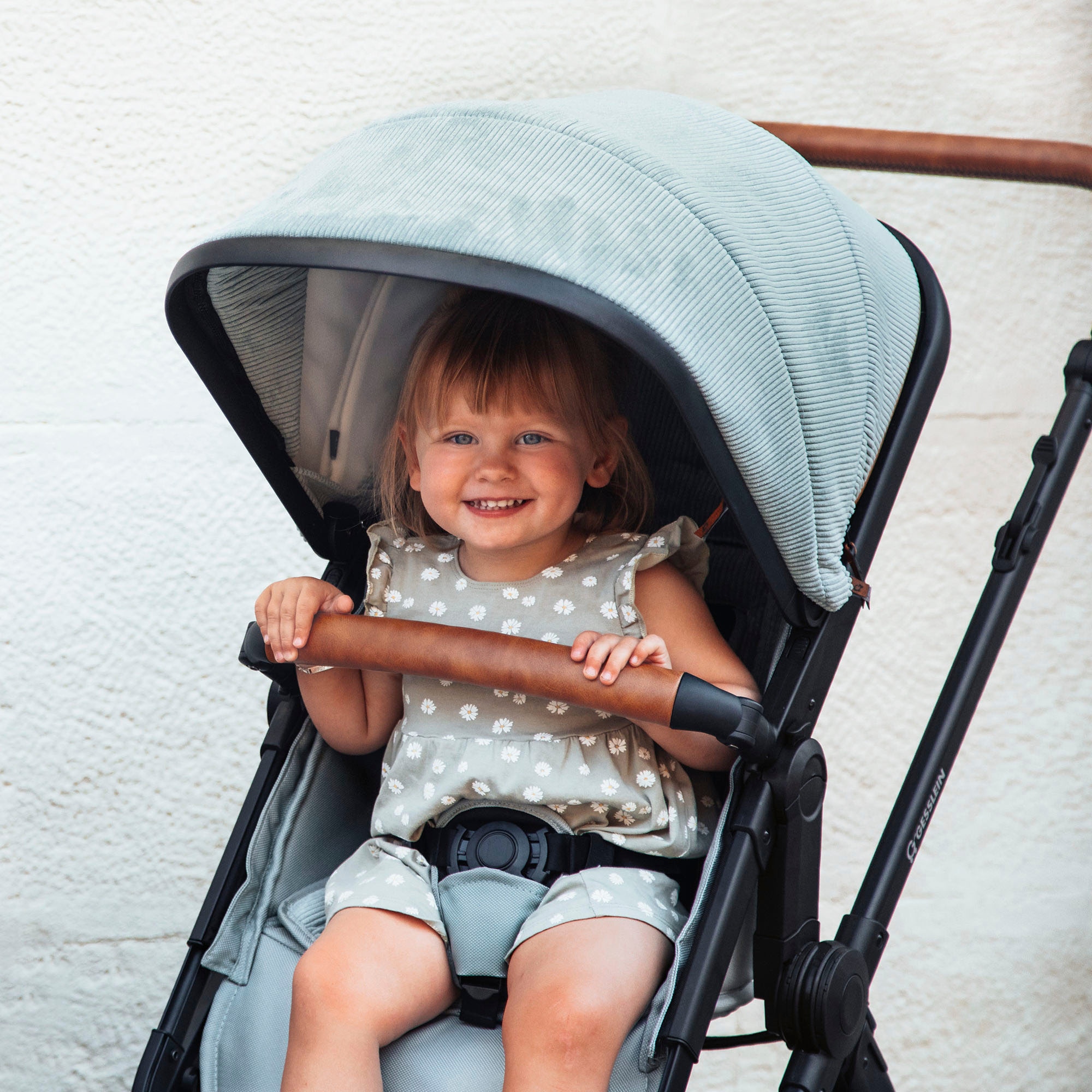 Gesslein Kombi-Kinderwagen »FX4 Soft+ mit Aufsatz Life, schwarz/cognac, eisblau«, mit Babywanne C3 und Babyschalenadapter