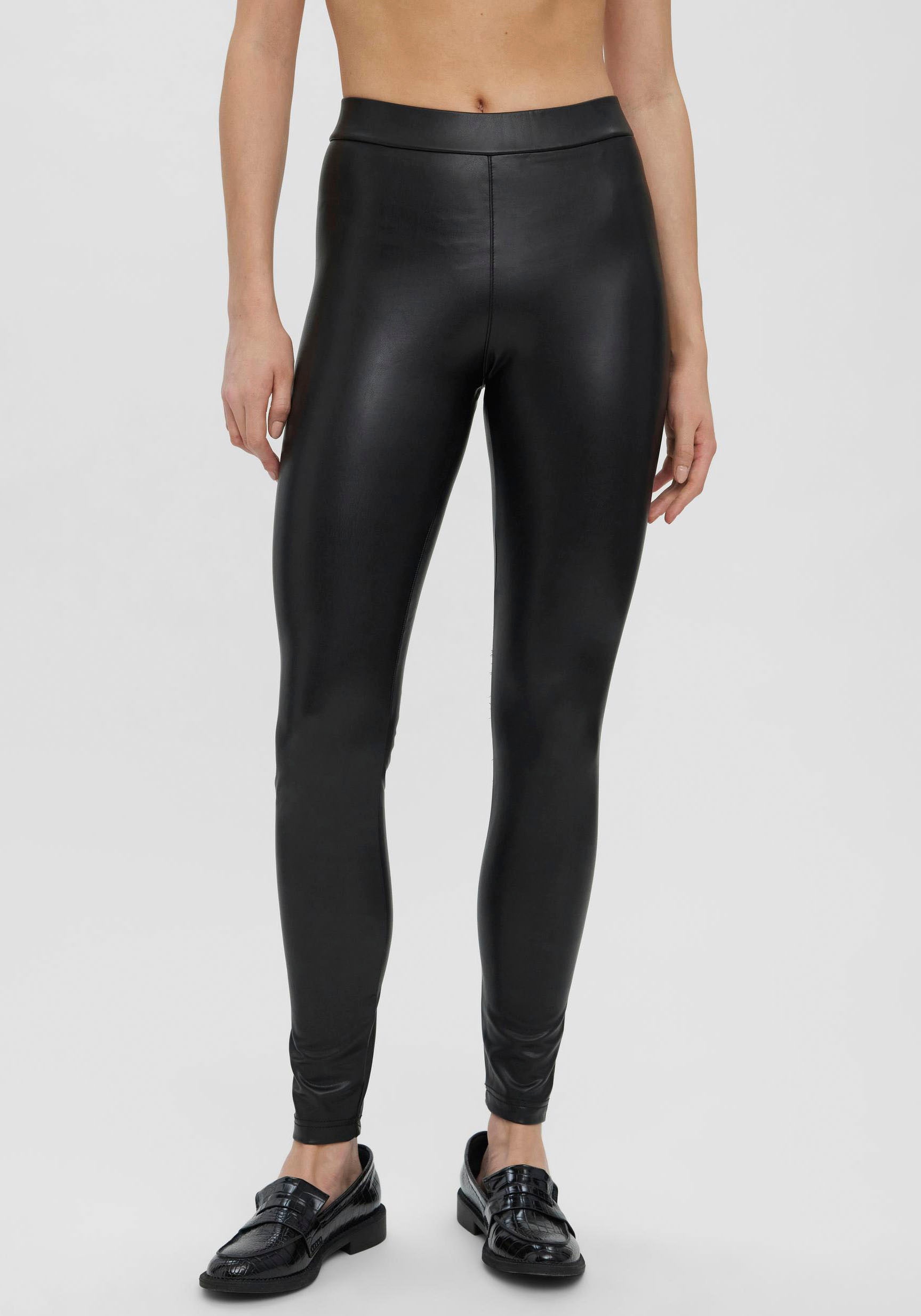 Vero Moda Lederimitathose »VMGANA MR PL LEGGING«