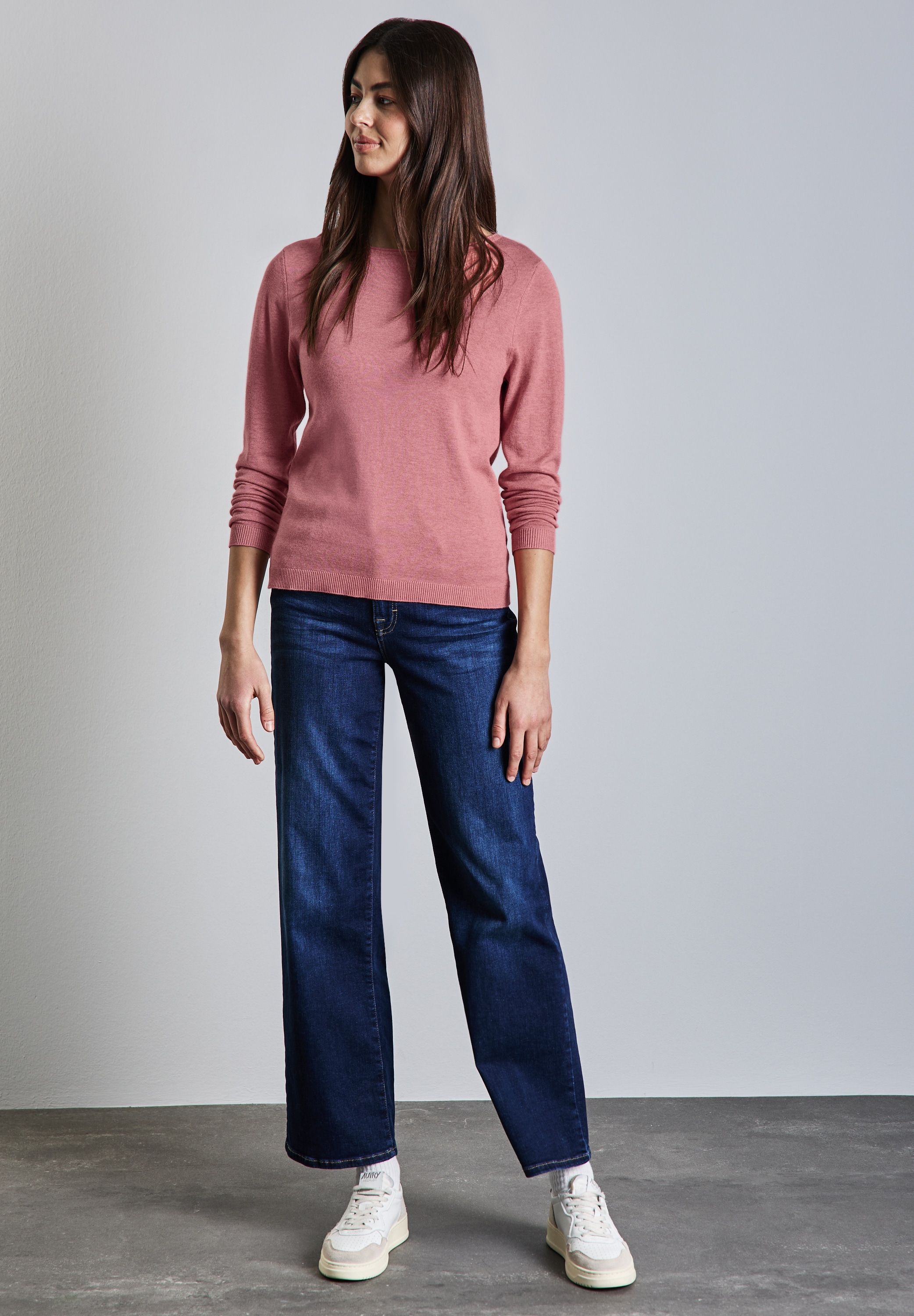 STREET ONE Strickpullover, mit Rollsaum am Ausschnitt