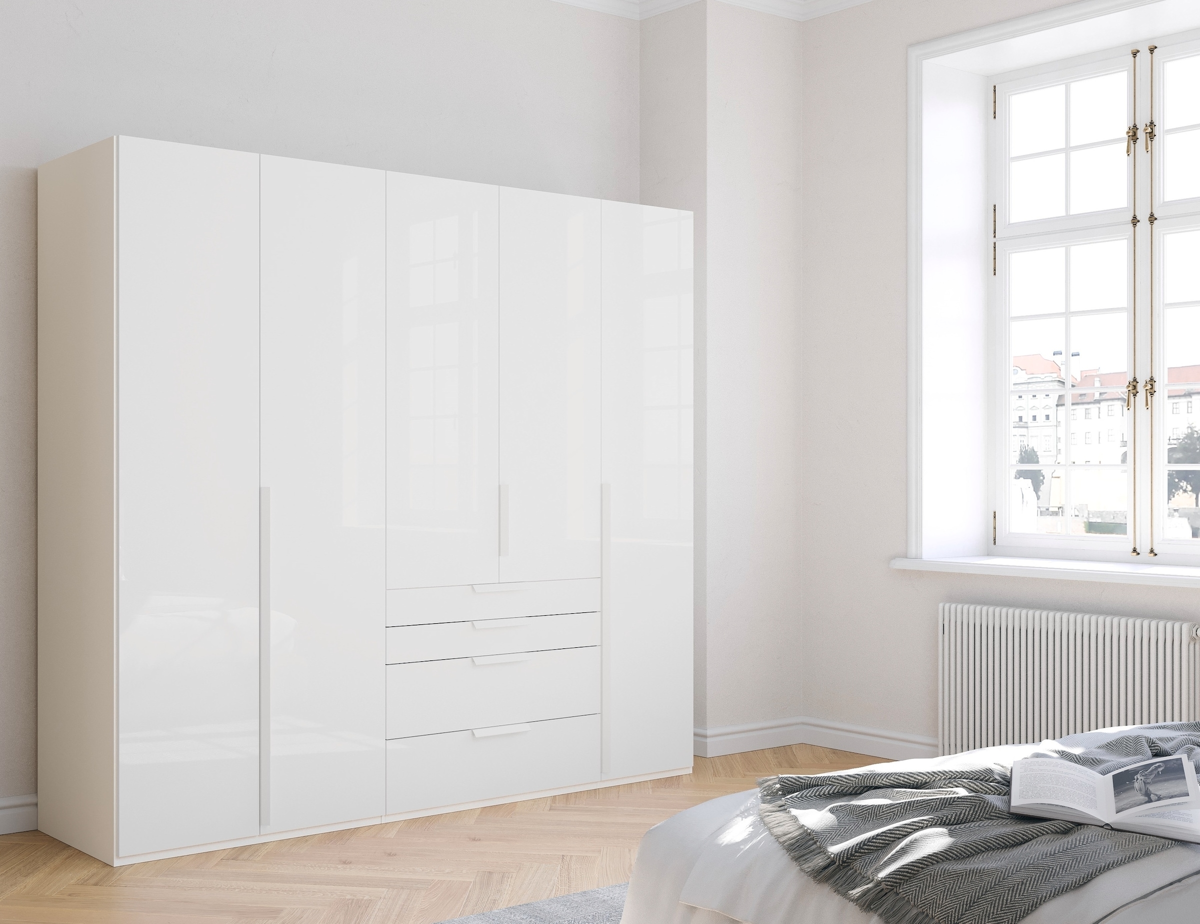 rauch Drehtürenschrank »Purisma«, mit Glasfront, Schubladen und umfangreichem Zubehör, mit Soft-Close