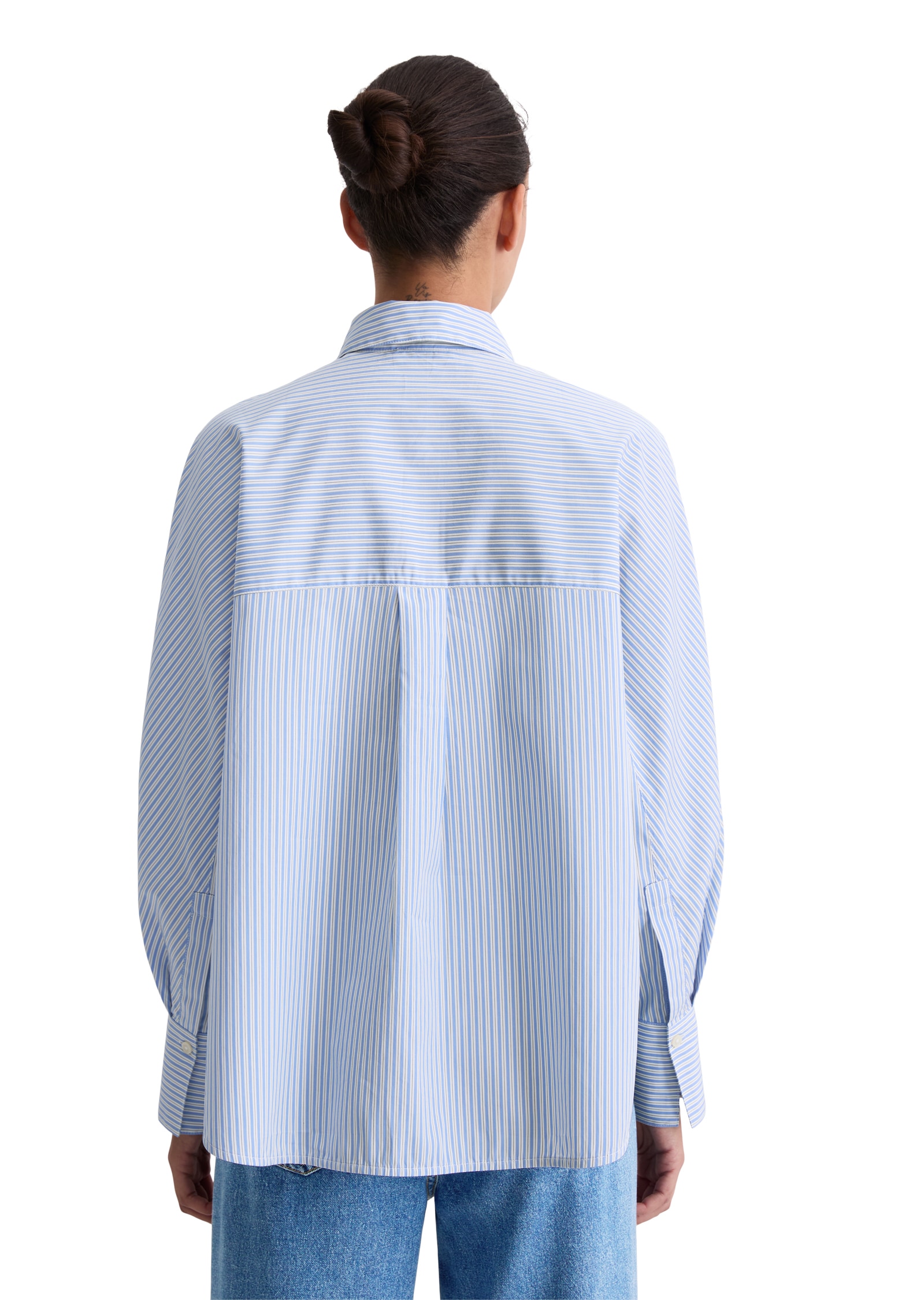 Marc O'Polo Langarmbluse gestreift, Kentkragen, oversized,