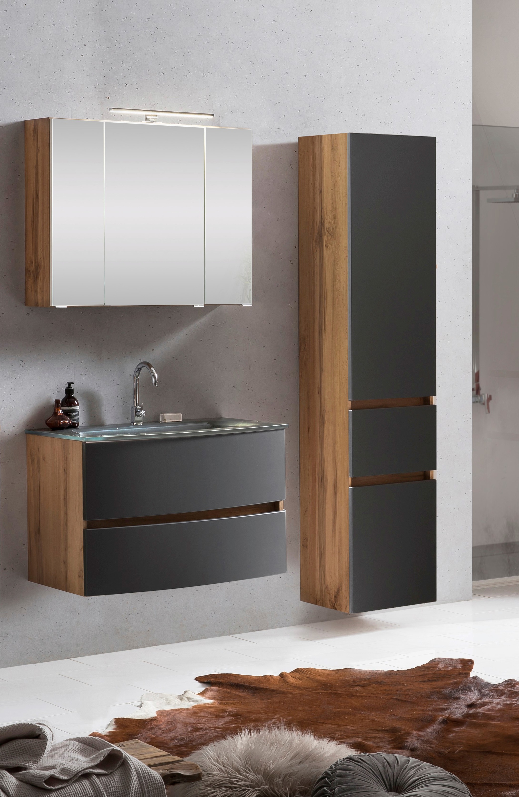 welltime Badezimmer-Set »Kaunas« Set, 3 Stk. tlg. günstig online kaufen