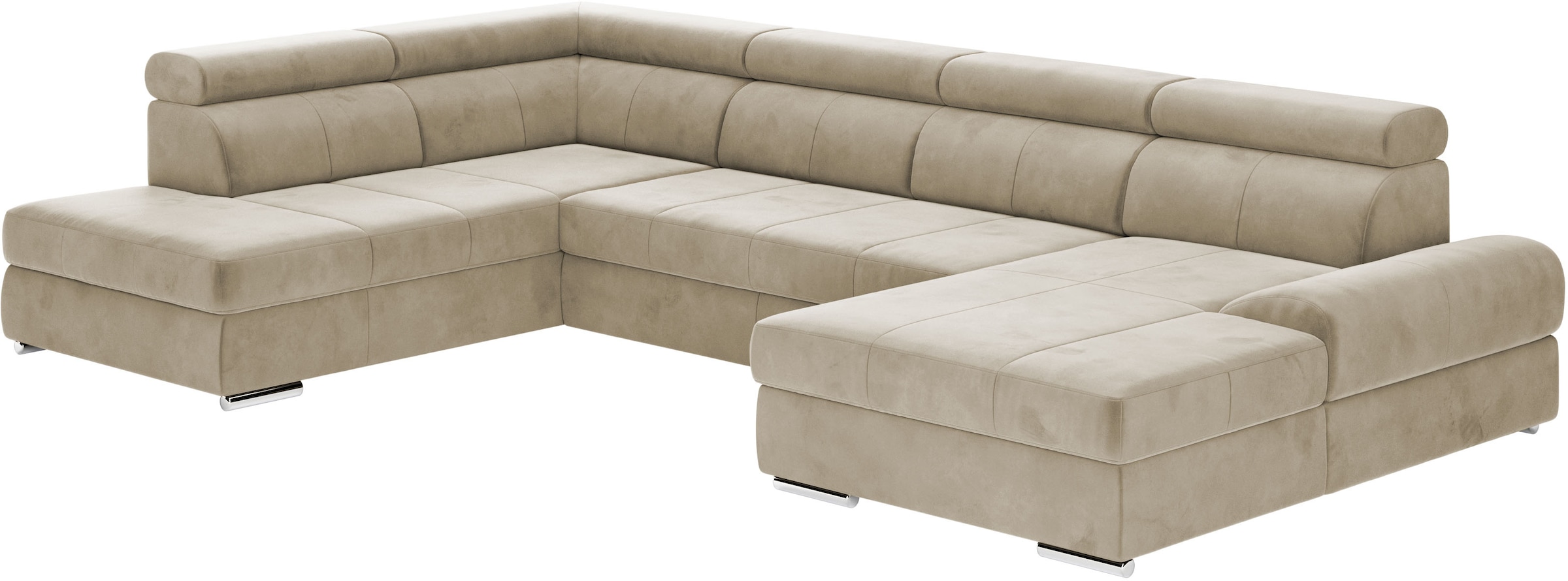 sit&more Wohnlandschaft »U-Form«, mit verstellbaren Kopfteilen, wahlweise mit Bettfunktion