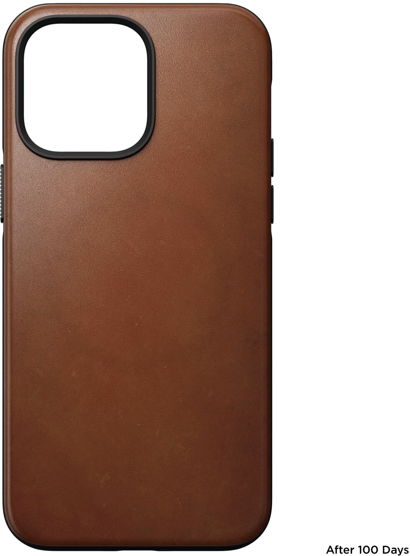 Nomad Handyhülle »Modern Leather Case iPhone 14 Pro Max«, Polycarbonat und hochwertigem Echtleder