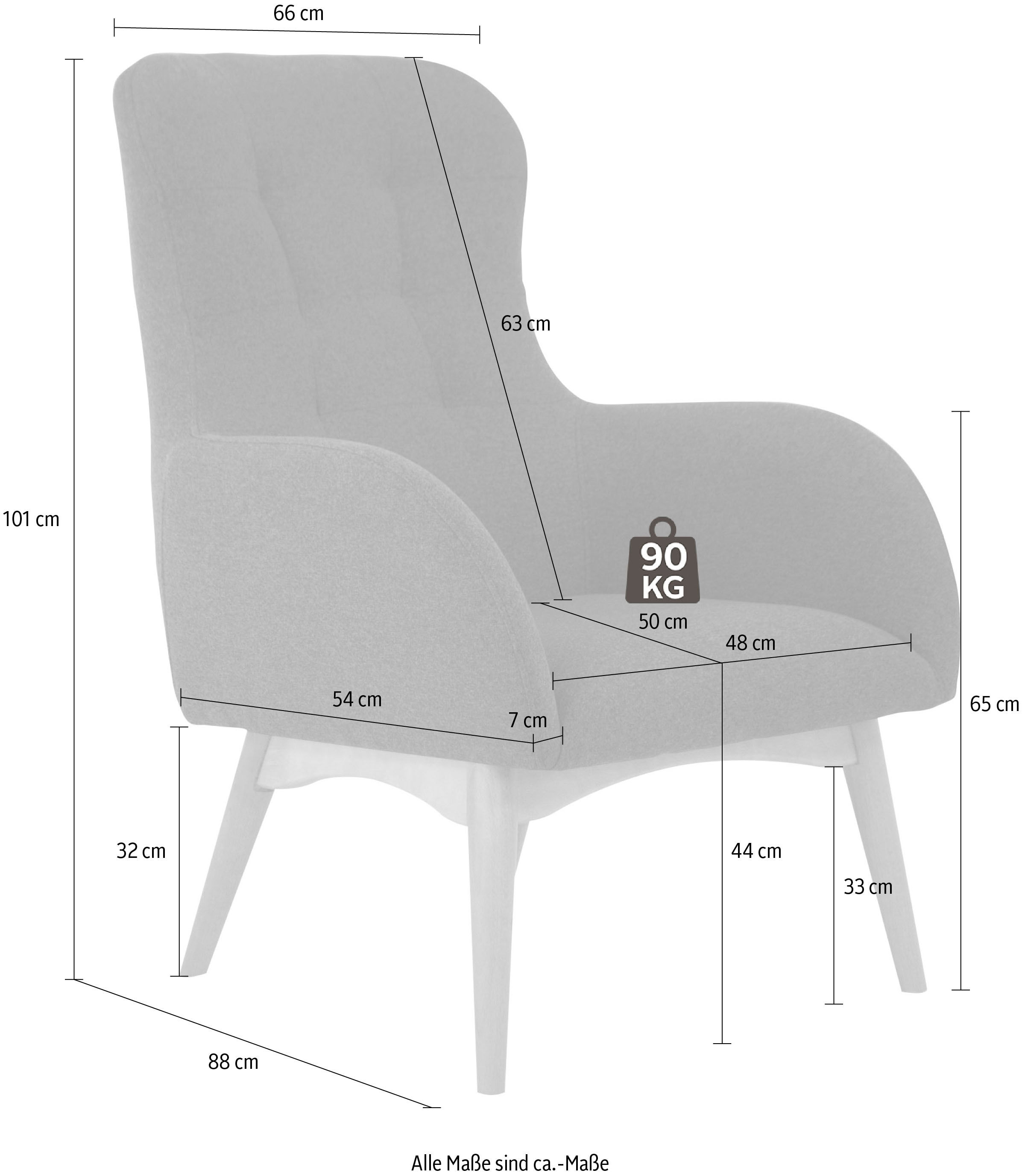 Home affaire Sessel »Leonarda« feine Steppung im Rücken