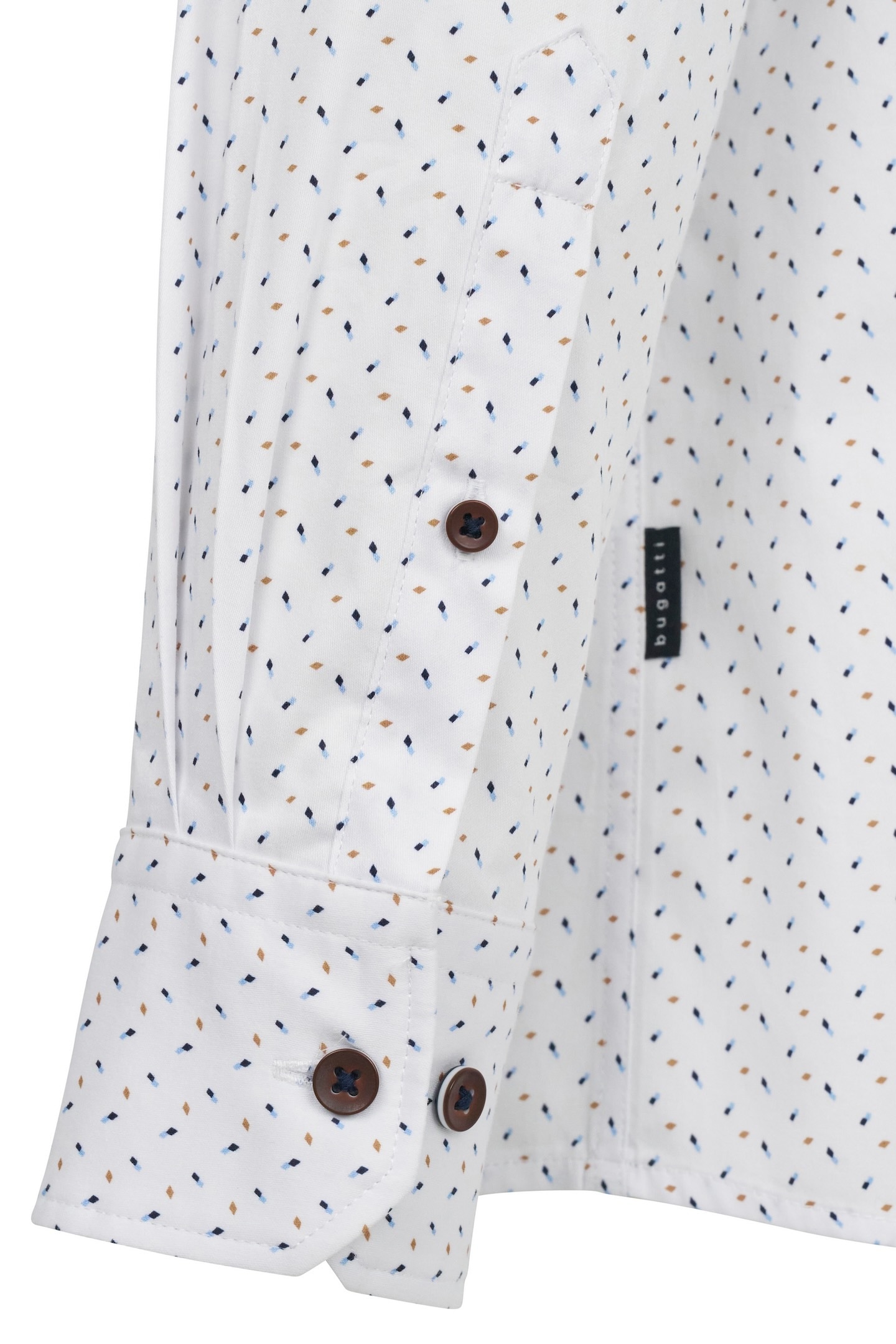 bugatti Langarmhemd, in Satinoptik und mit Under-Button-Down Kragen
